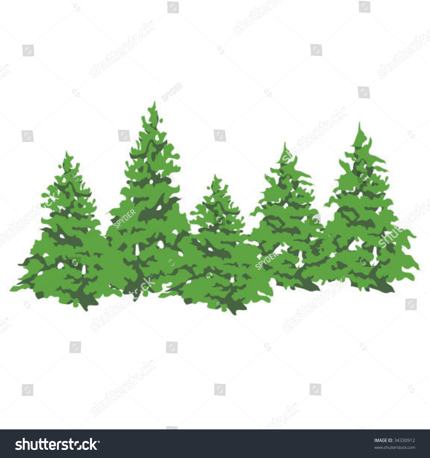 Pine Trees Stock Vector Illustration 34330912 : Shutterstock