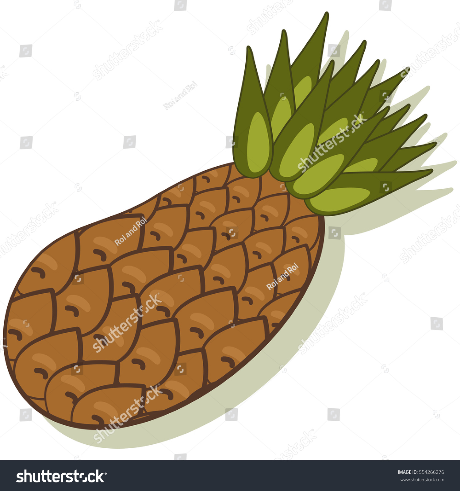 Pineapple Fruit Cartoon Vector Icon Isolated Stock Vector Royalty Free