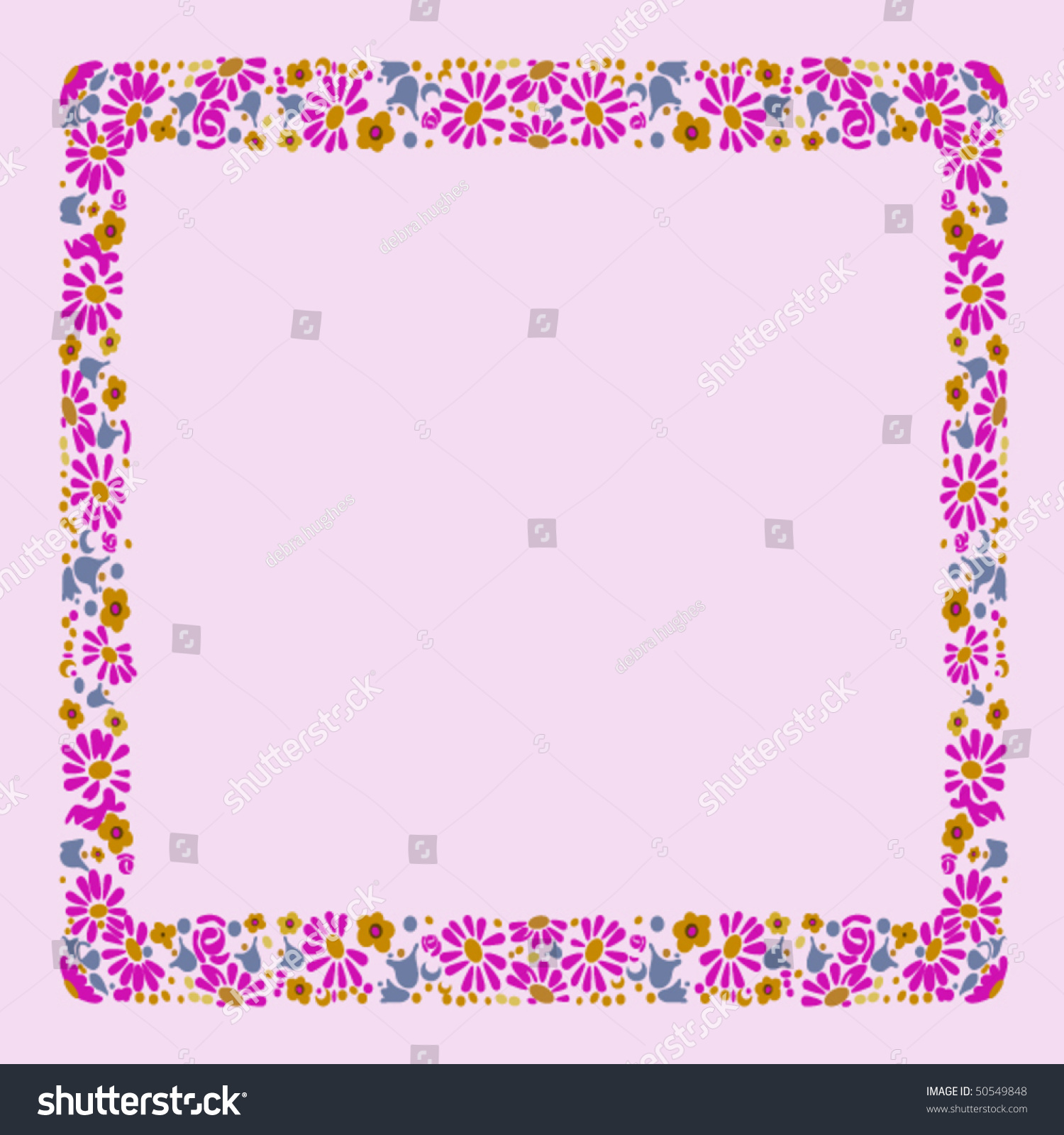 Pink Flower Frame Stock Vector Illustration 50549848 : Shutterstock