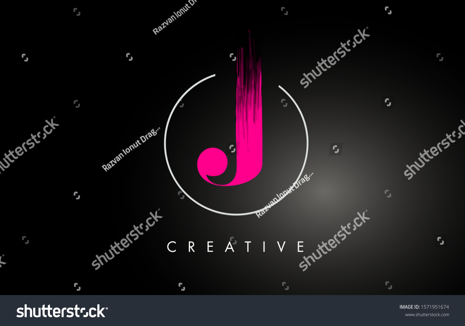 Pink J Brush Stroke Letter Logo Stock Vector Royalty Free 1571951674