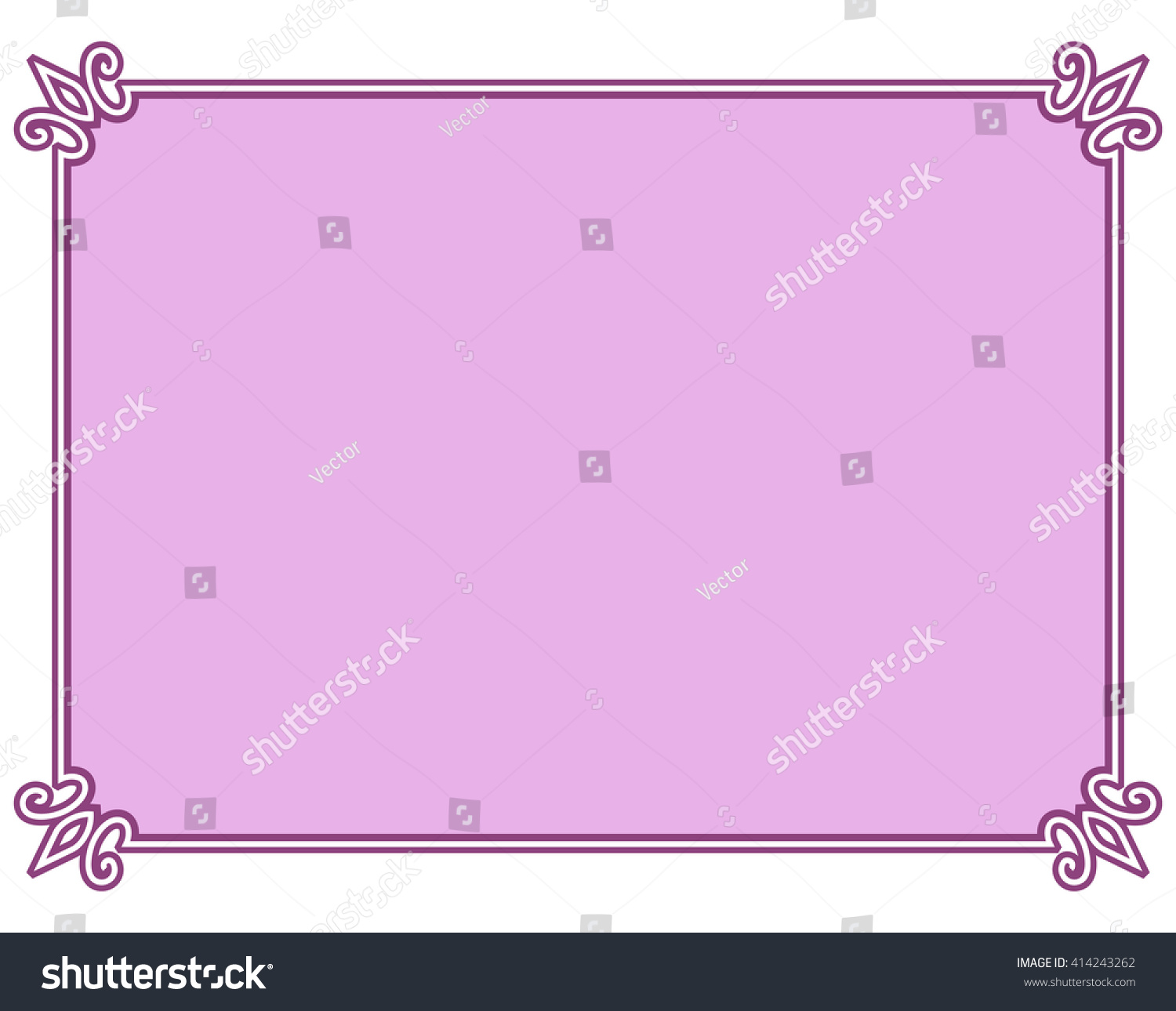 Pink Purple Border Frame Deco Vector Stock Vector Royalty Free