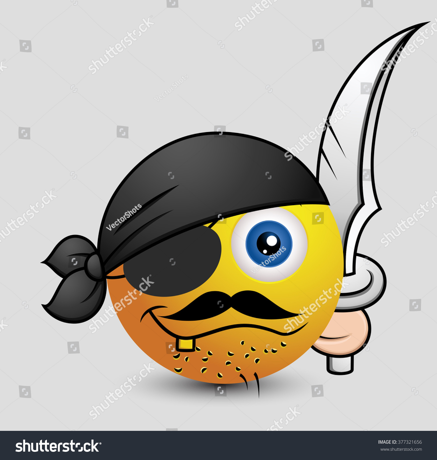 Pirate Captain Emoji Smiley Emoticon Stock Vector 377321656 Shutterstock