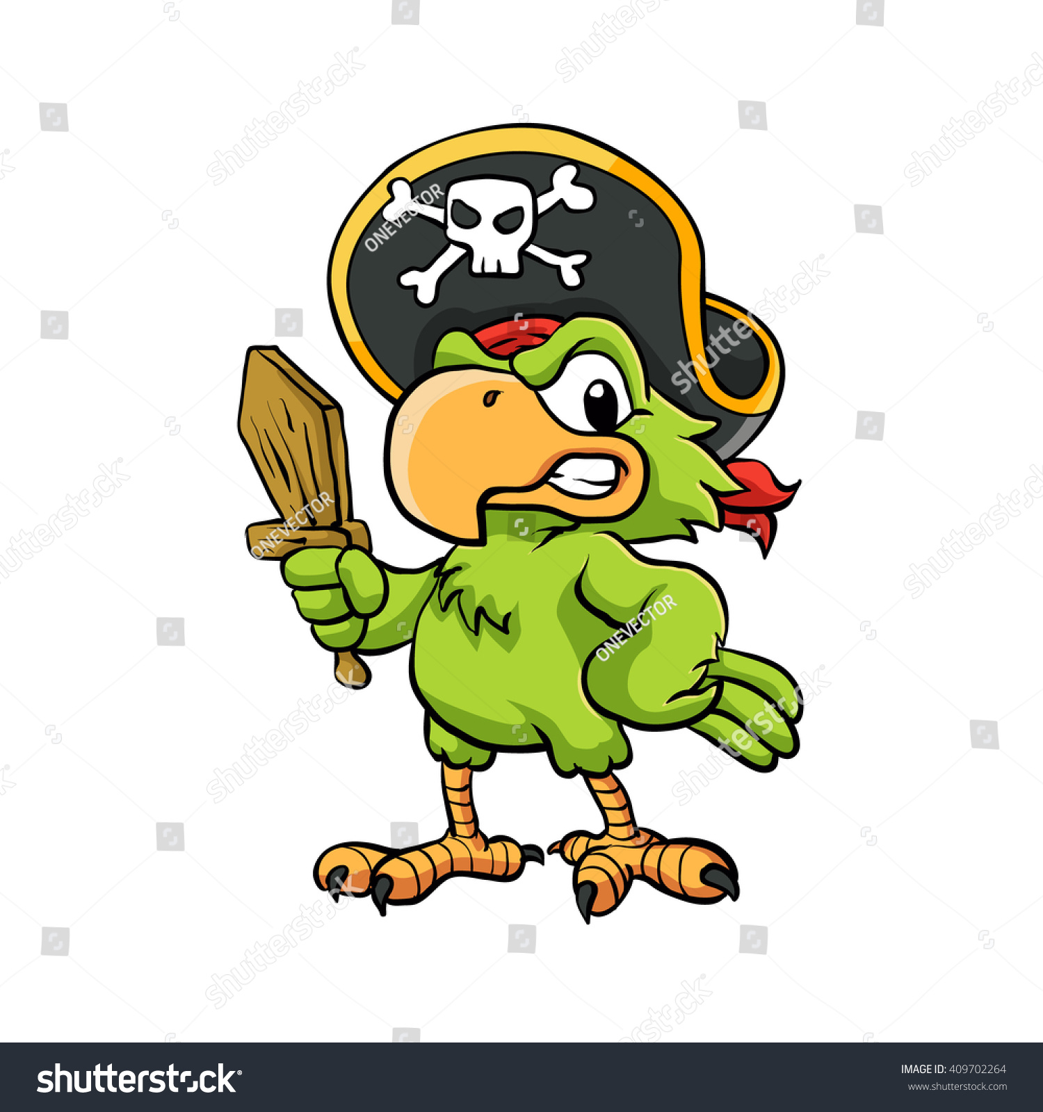 Pirate Parrot Cartoon Illustration 409702264 Shutterstock