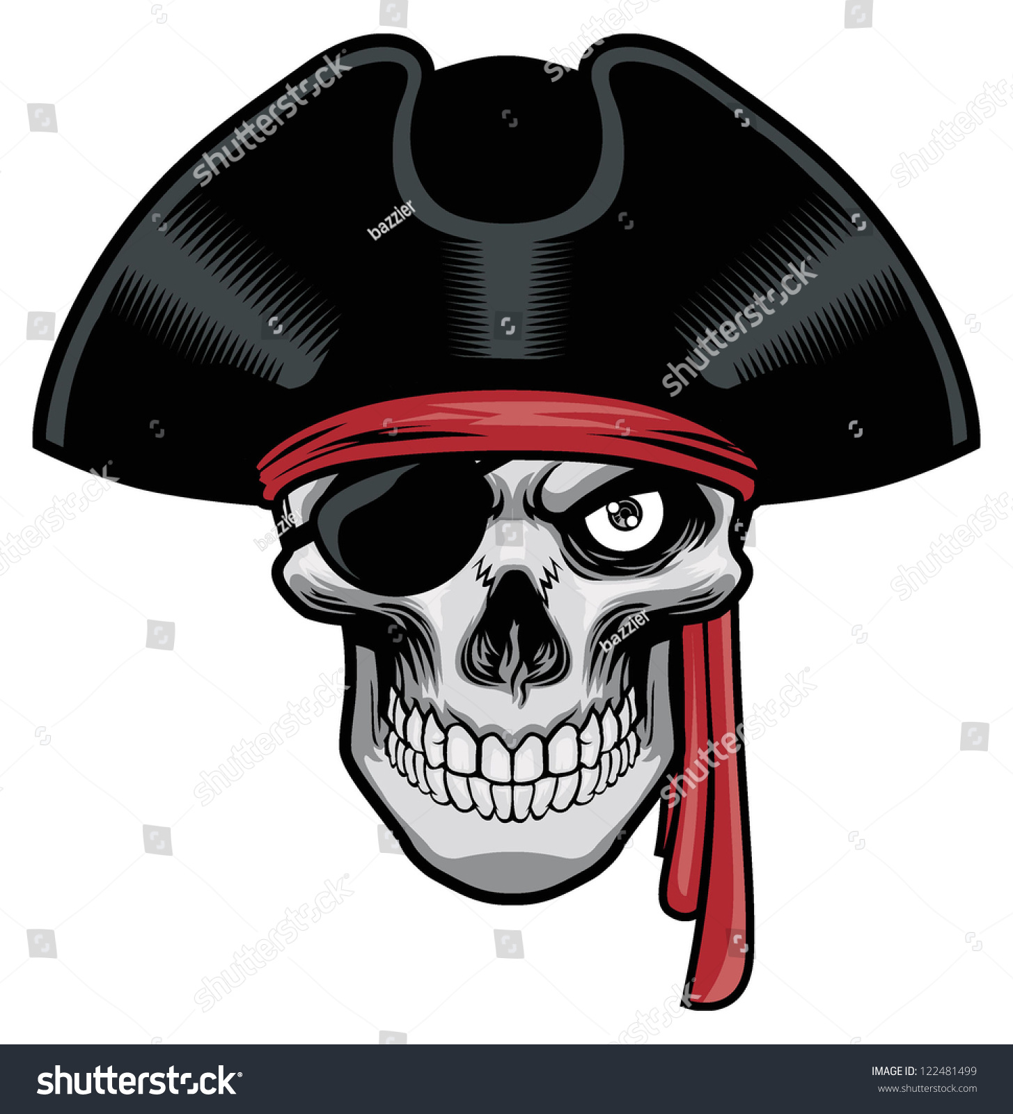 Pirate Skull Hat Eye Patch Stock Vector Shutterstock