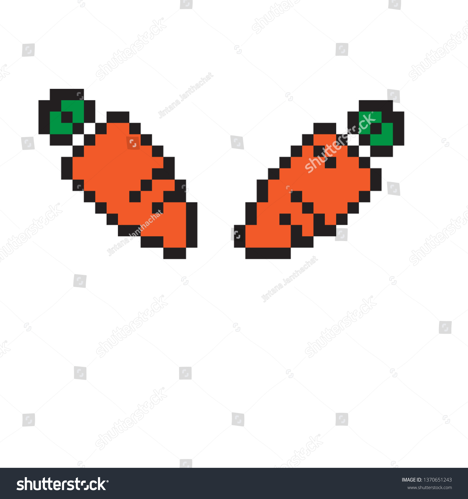 Pixel Art Carrot Stock Vector Royalty Free 1370651243 Shutterstock