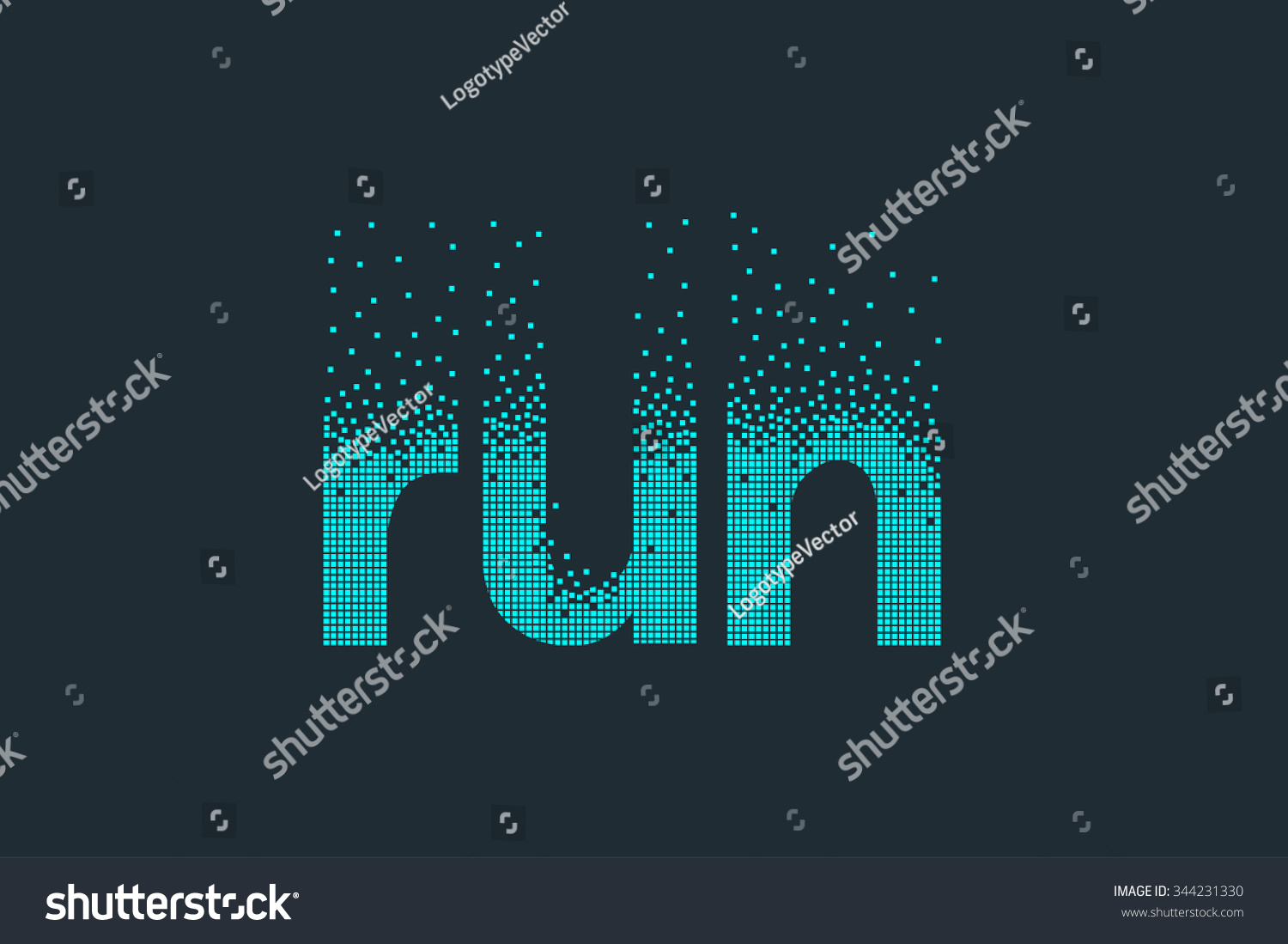 Pixel Art Design Of The Word Run Stock Vector Illustration 344231330