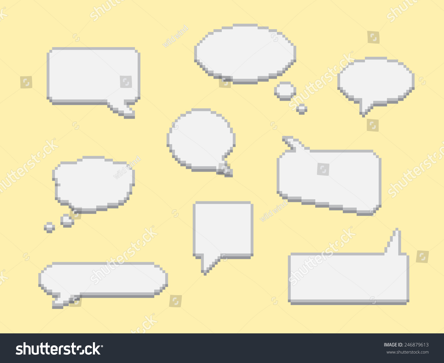 Pixel Art Dialog Bubbles Set 库存矢量图免版税246879613 Shutterstock