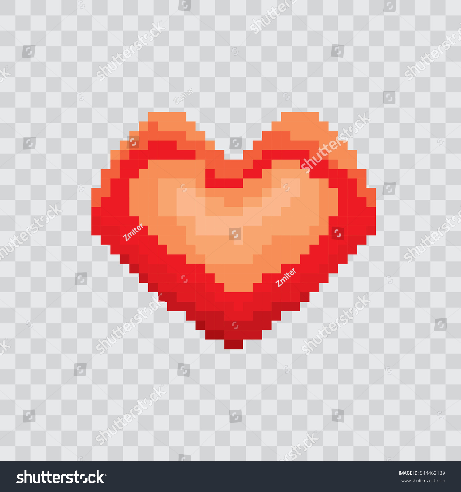 Pixel Art Heart Vector Red Heart Image Vectorielle De Stock Libre De