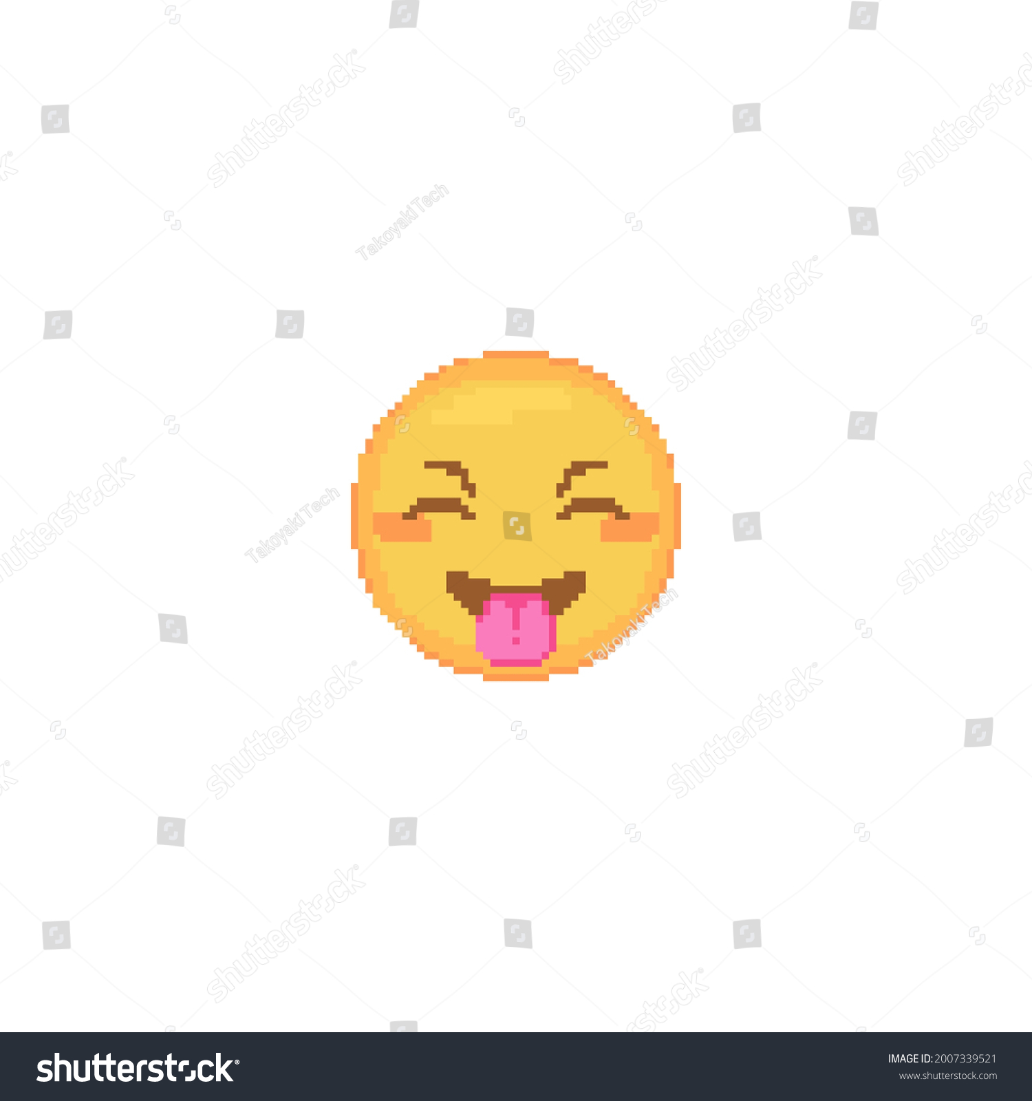 Pixel Art Teasing Emoji Face Icon Shutterstock