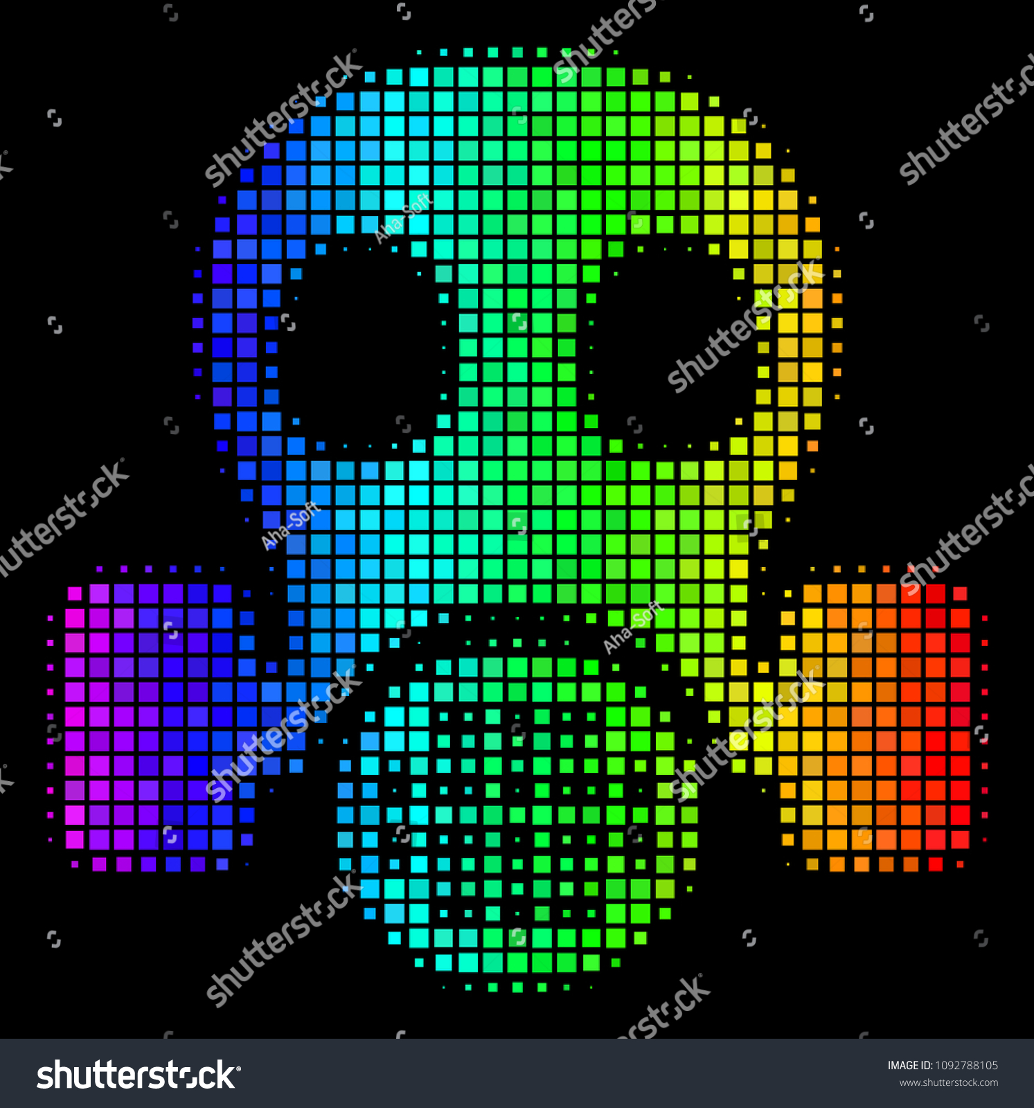 Pixel Bright Halftone Gas Mask Icon vector de stock libre de regalías