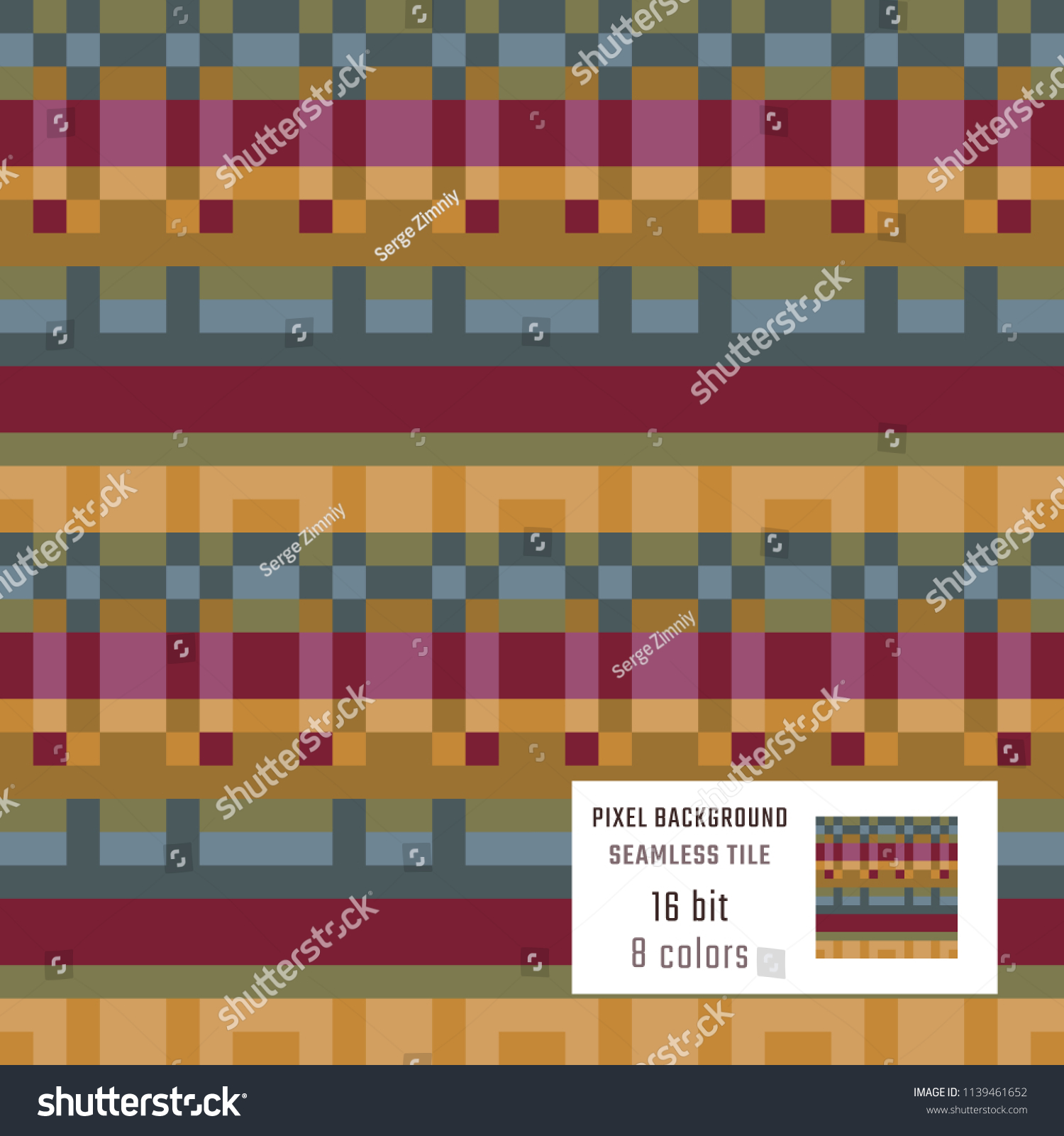 Pixel Seamless Pattern Platformer Game Style Stock Vector Royalty Free