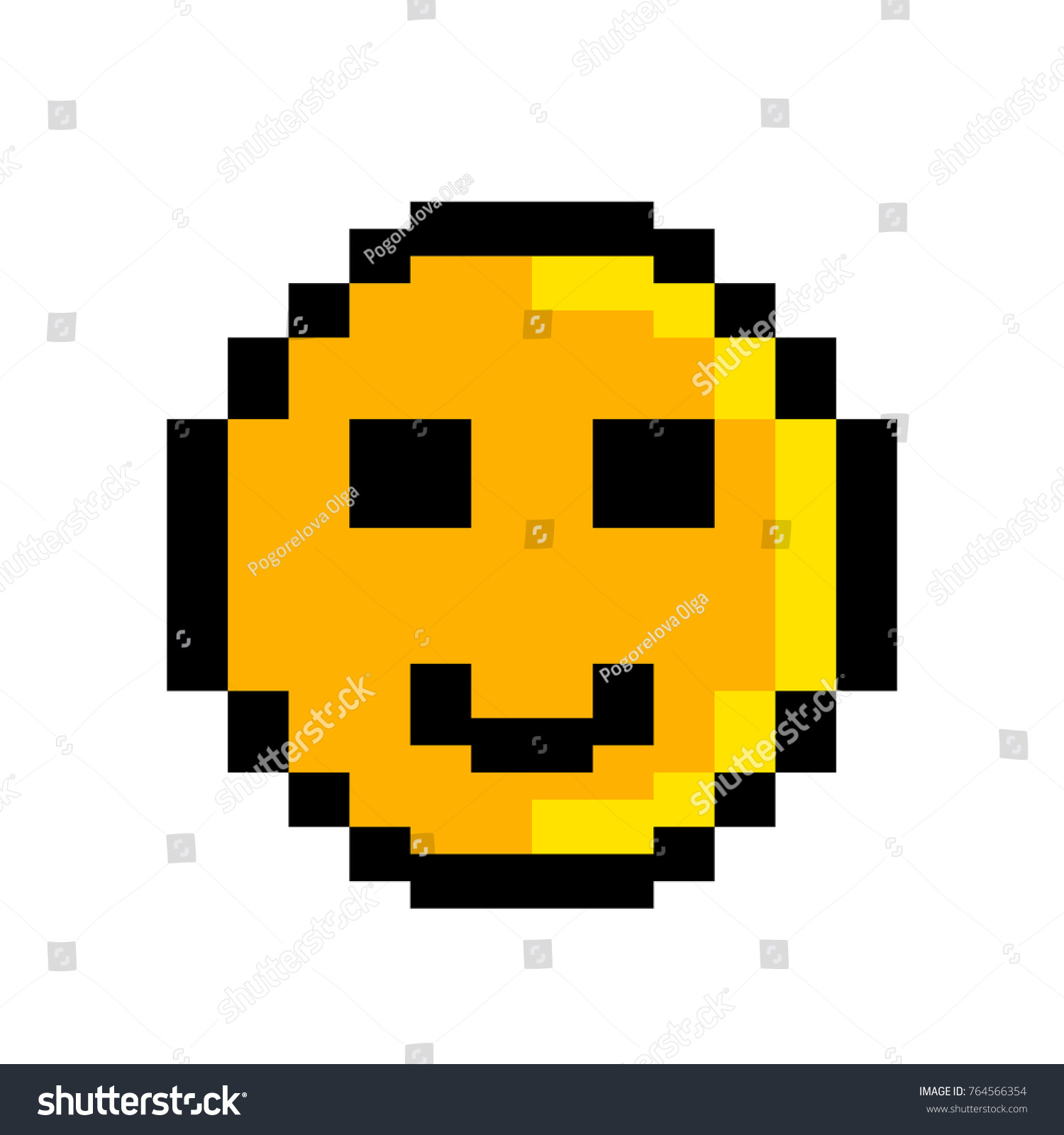 Pixel Smiley Modern Game Style Flat Stock Vector Royalty Free