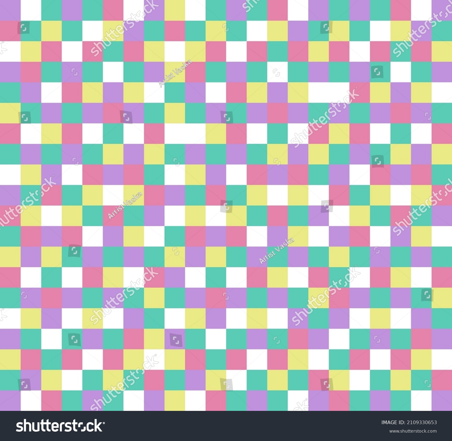 Pixels Seamless Pattern Color Pixelated Background Stock Vector