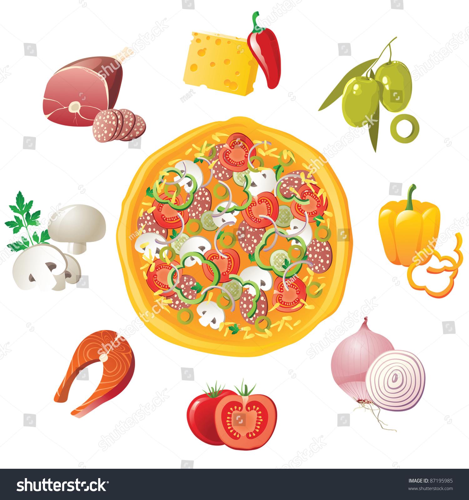 pizza ingredients clipart - photo #26