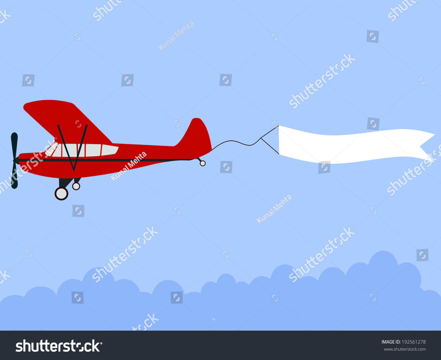 airplane banner template illustration flat banner design plane with elements pulling minimalist