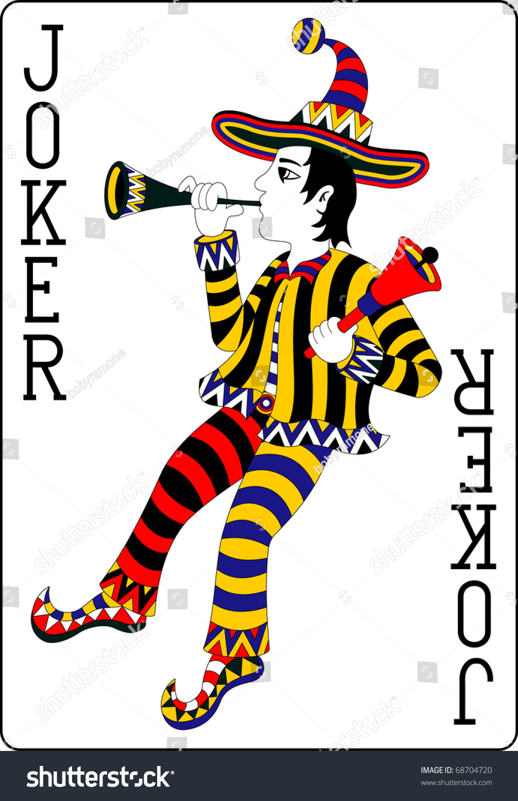 Playing Card Joker 62x90 Mm Stock Vector 68704720 - Shutterstock