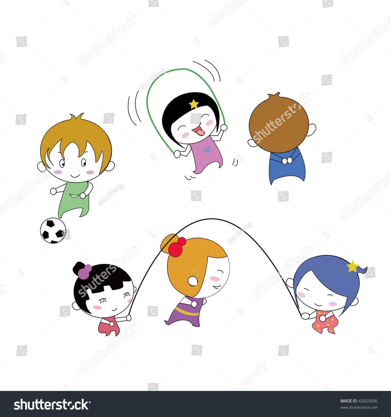 Playing Children Stock Vector Illustration 42655606 : Shutterstock