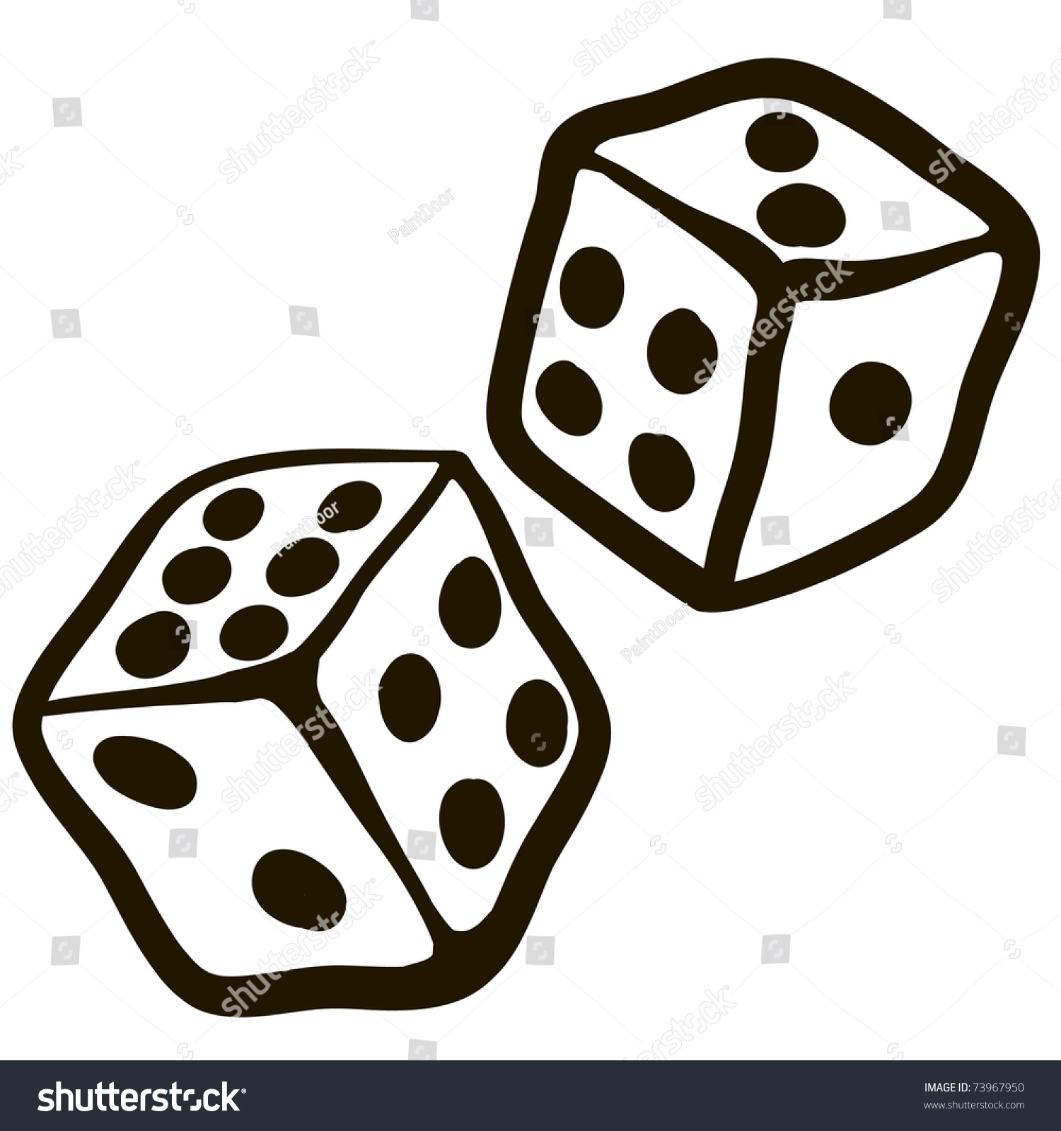 Playing Cubes. Dices For Gamble. A Children's Sketch Stock Vector 