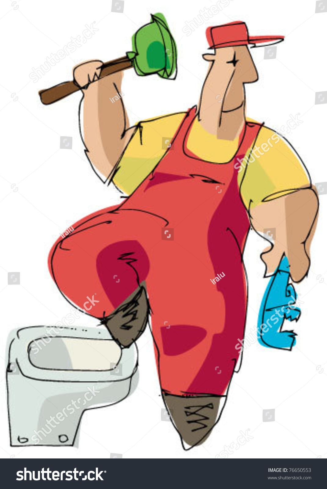 Plumbing Specialist - Cartoon Stock Vector Illustration 76650553