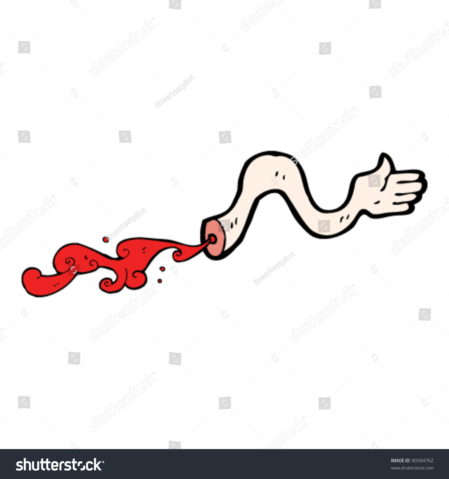 Pointing Cartoon Arm Squirting Blood Stock Vector Illustration 90394762