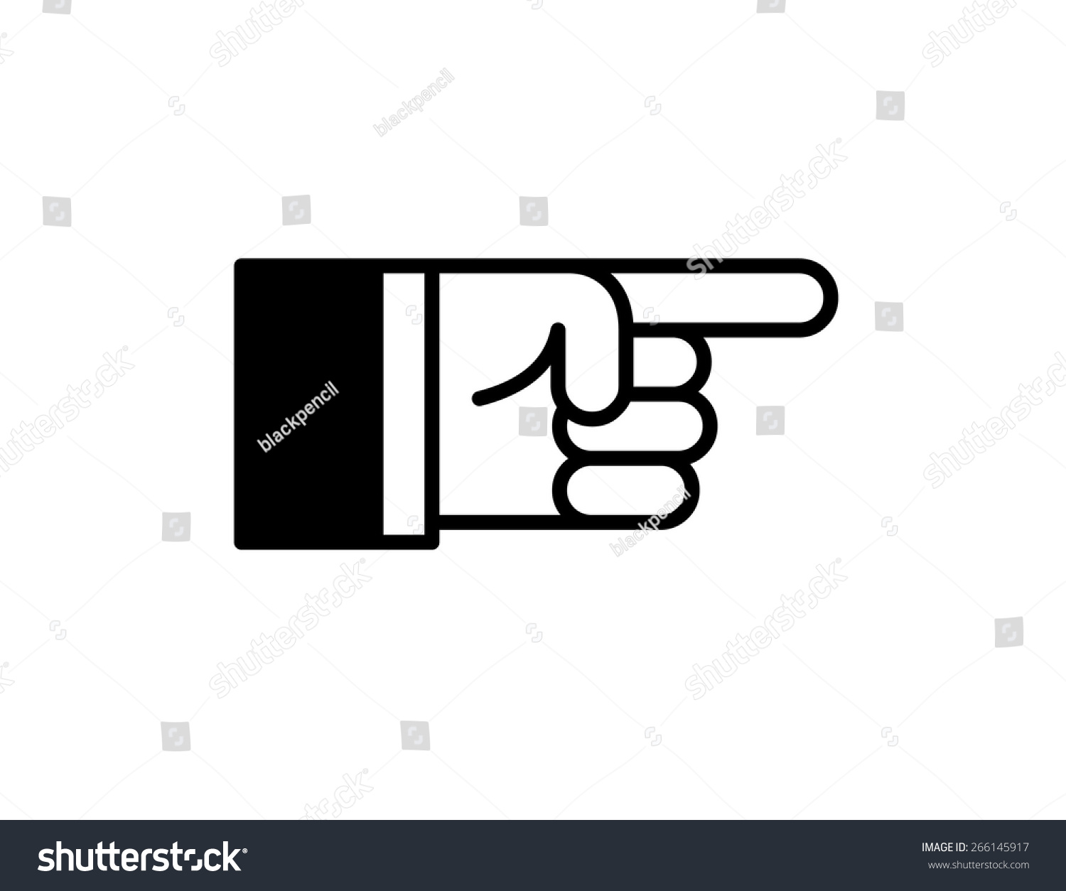 Pointing Hand Icon Stock Vector 266145917 - Shutterstock