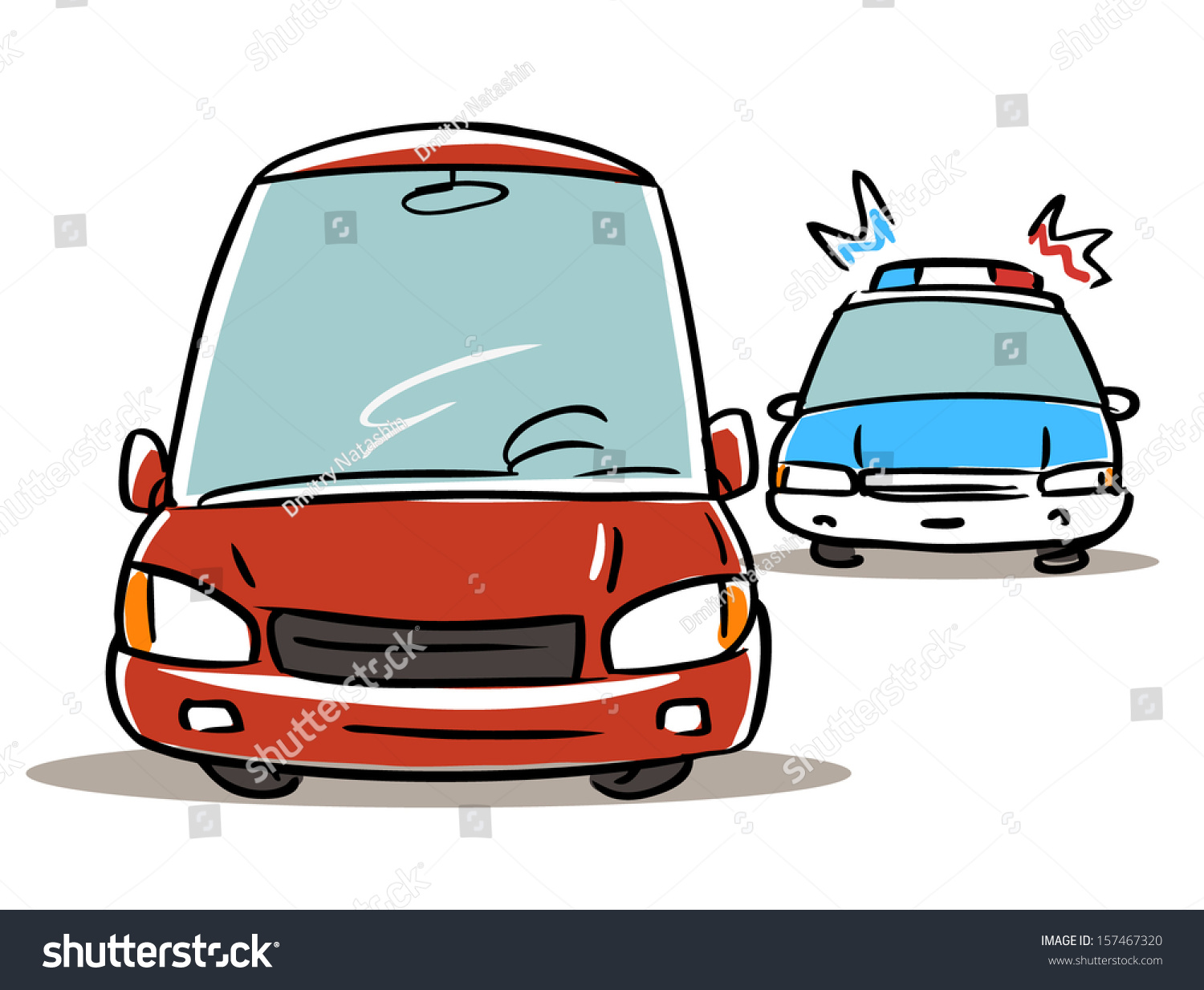 Police Chasing Car Cartoon Illustration 157467320 Shutterstock