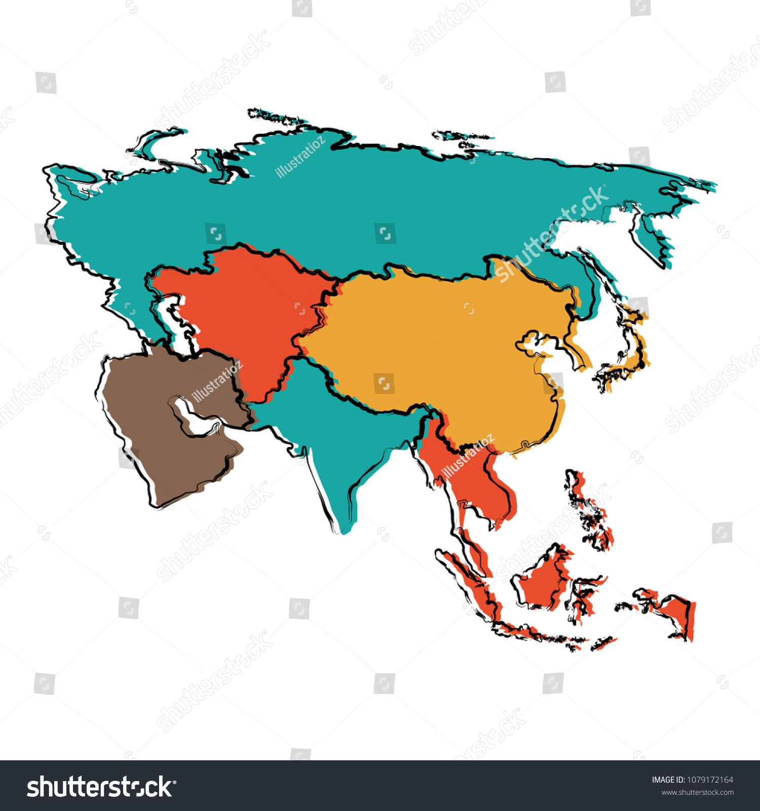 Political Map Asia Stock Vector Royalty Free Shutterstock 10032 The Best Porn Website 7077