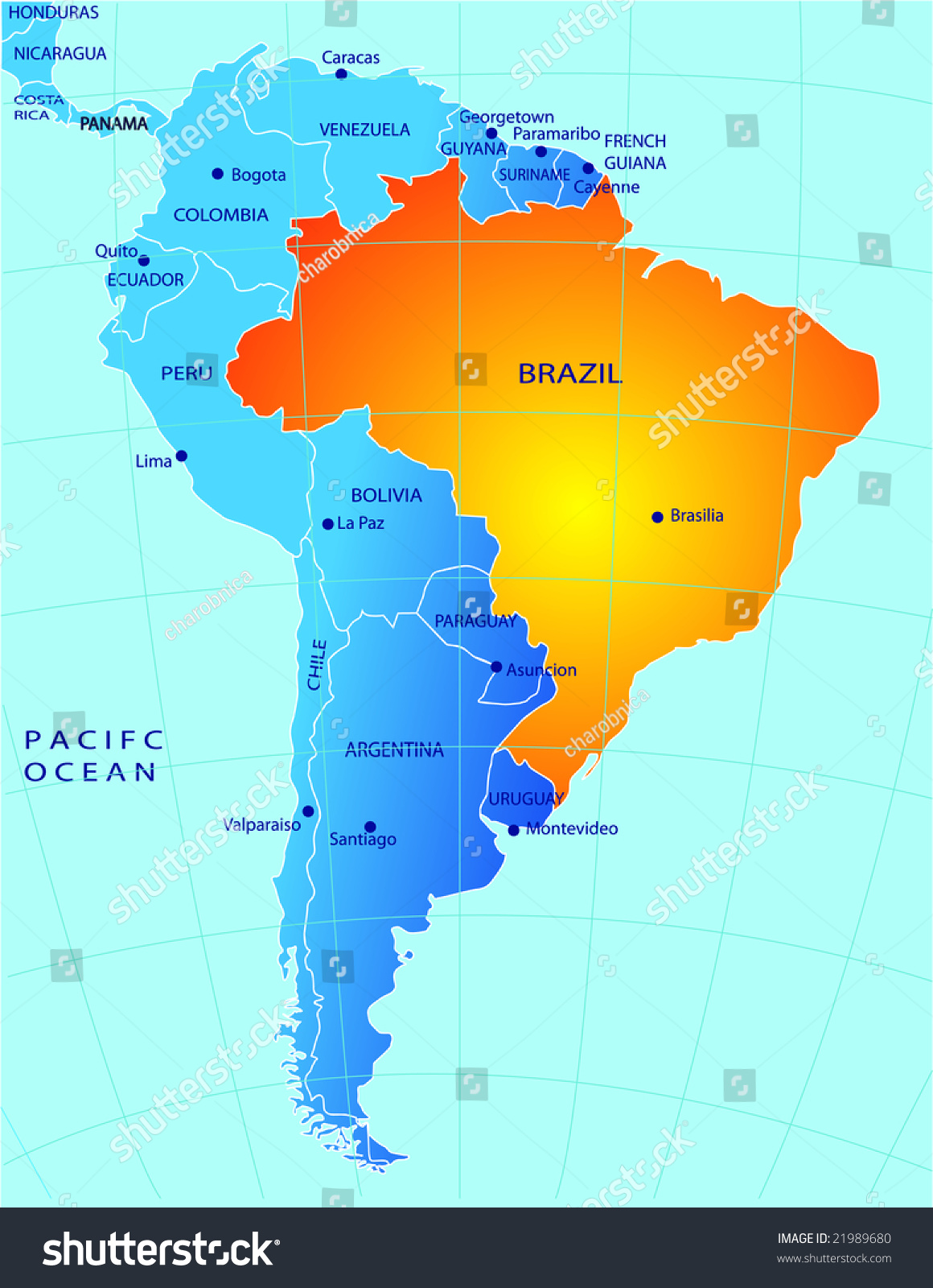 Political Map Brazil Stock Vector 21989680 Shutterstock 0442