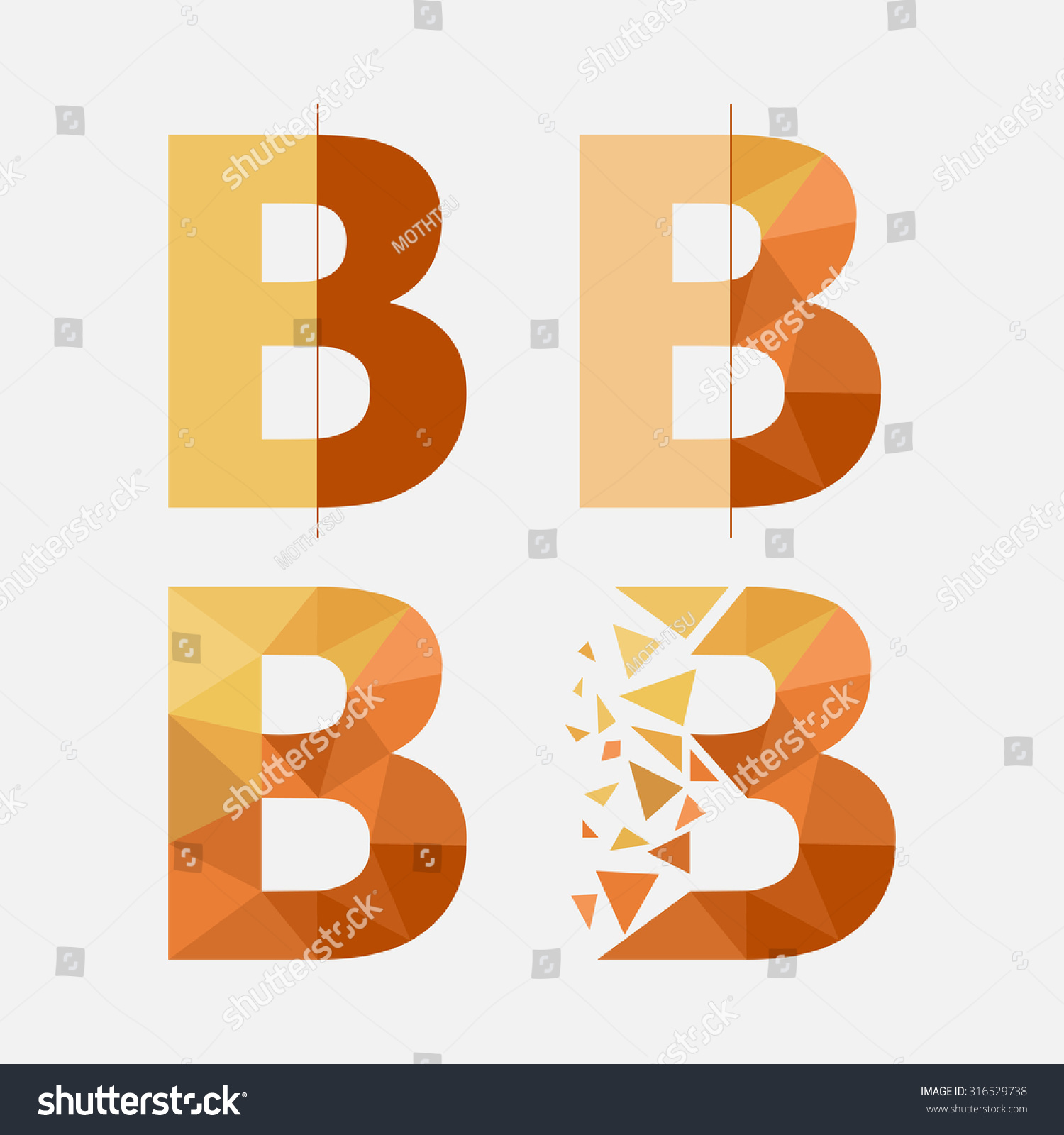 Polygon Alphabet Fontletter B Stock Vector 316529738 - Shutterstock