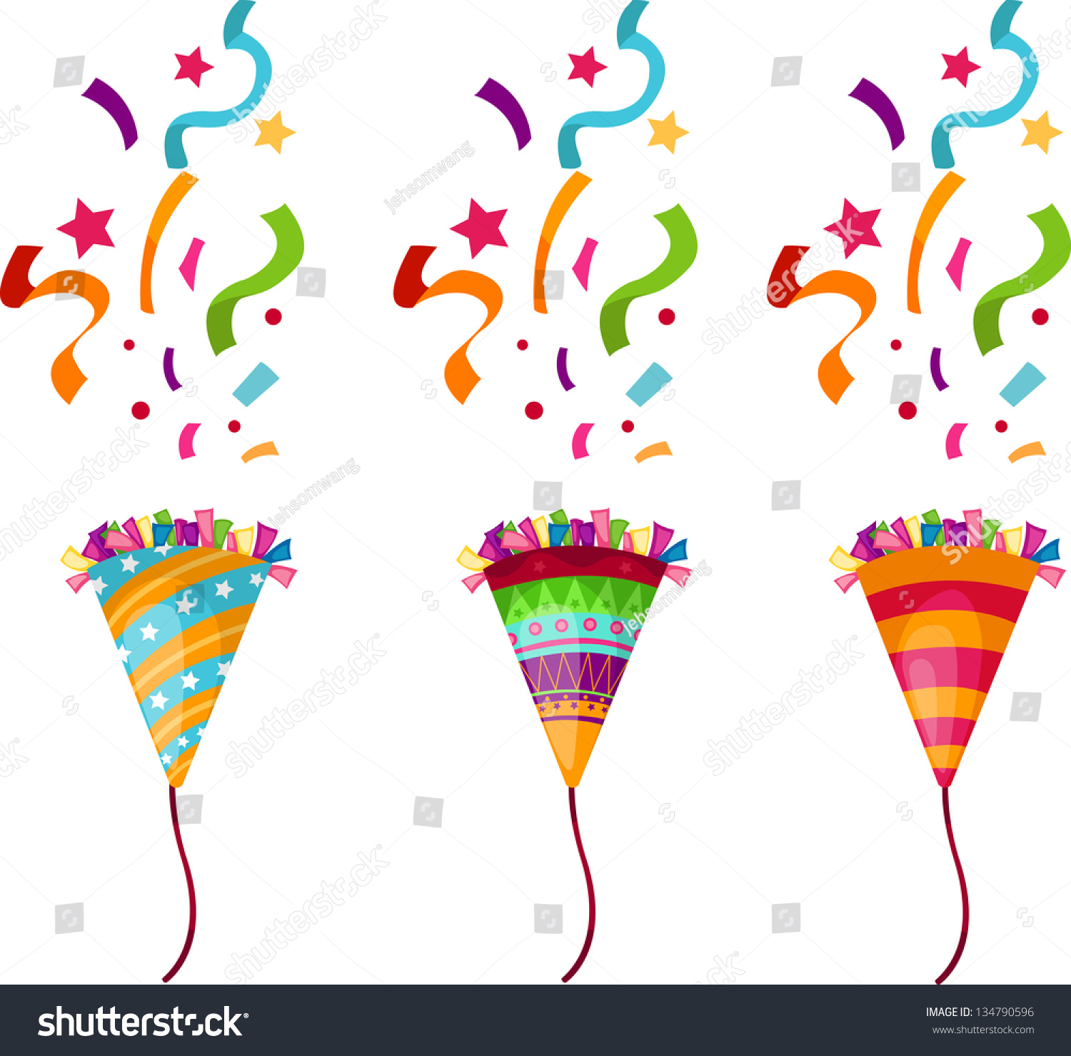 Popper Party Stock Vector 134790596 - Shutterstock