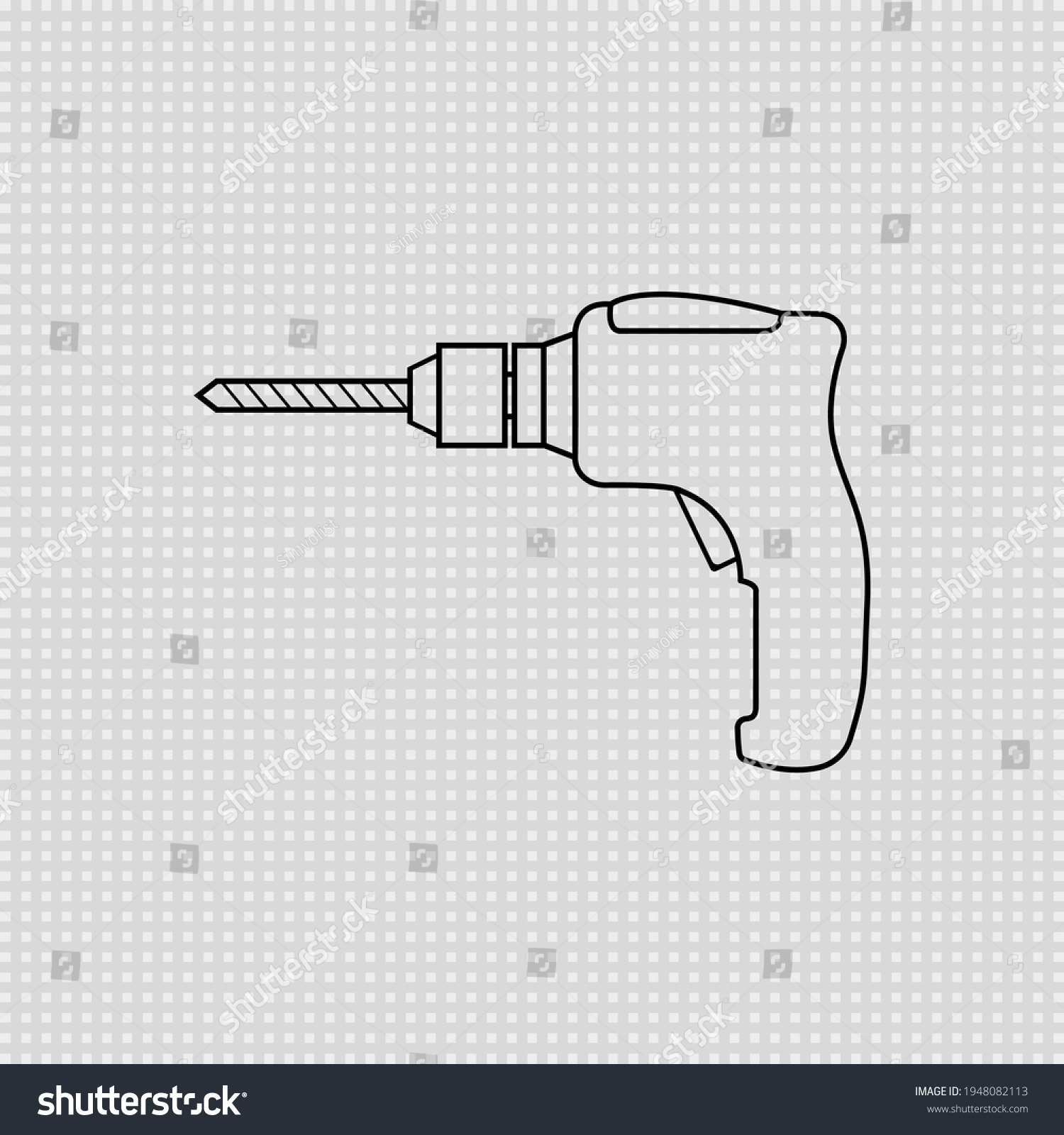 Portable Electric Hand Drill Sketch Drawing Stock Vector Royalty Free