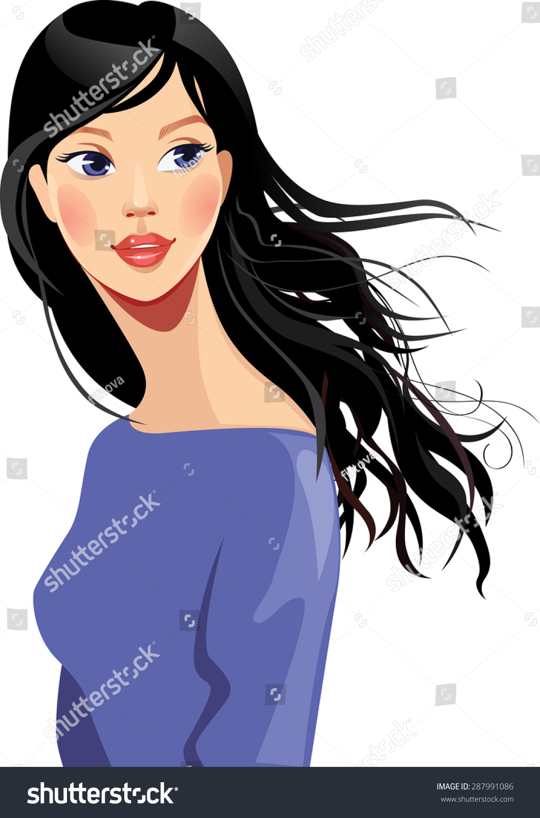 clipart girl with long hair - photo #16