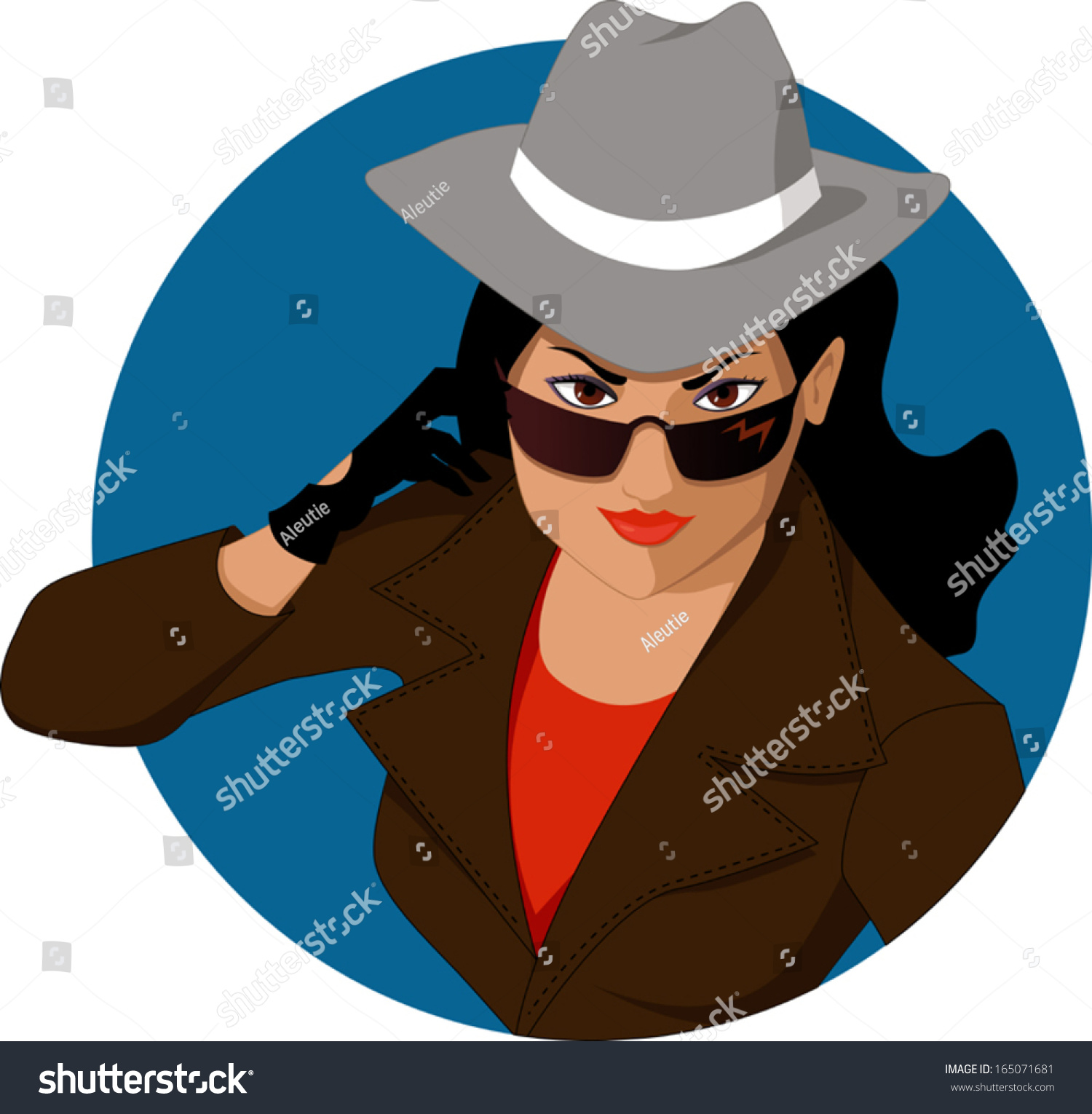 Portrait Of A Female Secret Agent Vector Cartoon Character 165071681 Shutterstock 1714