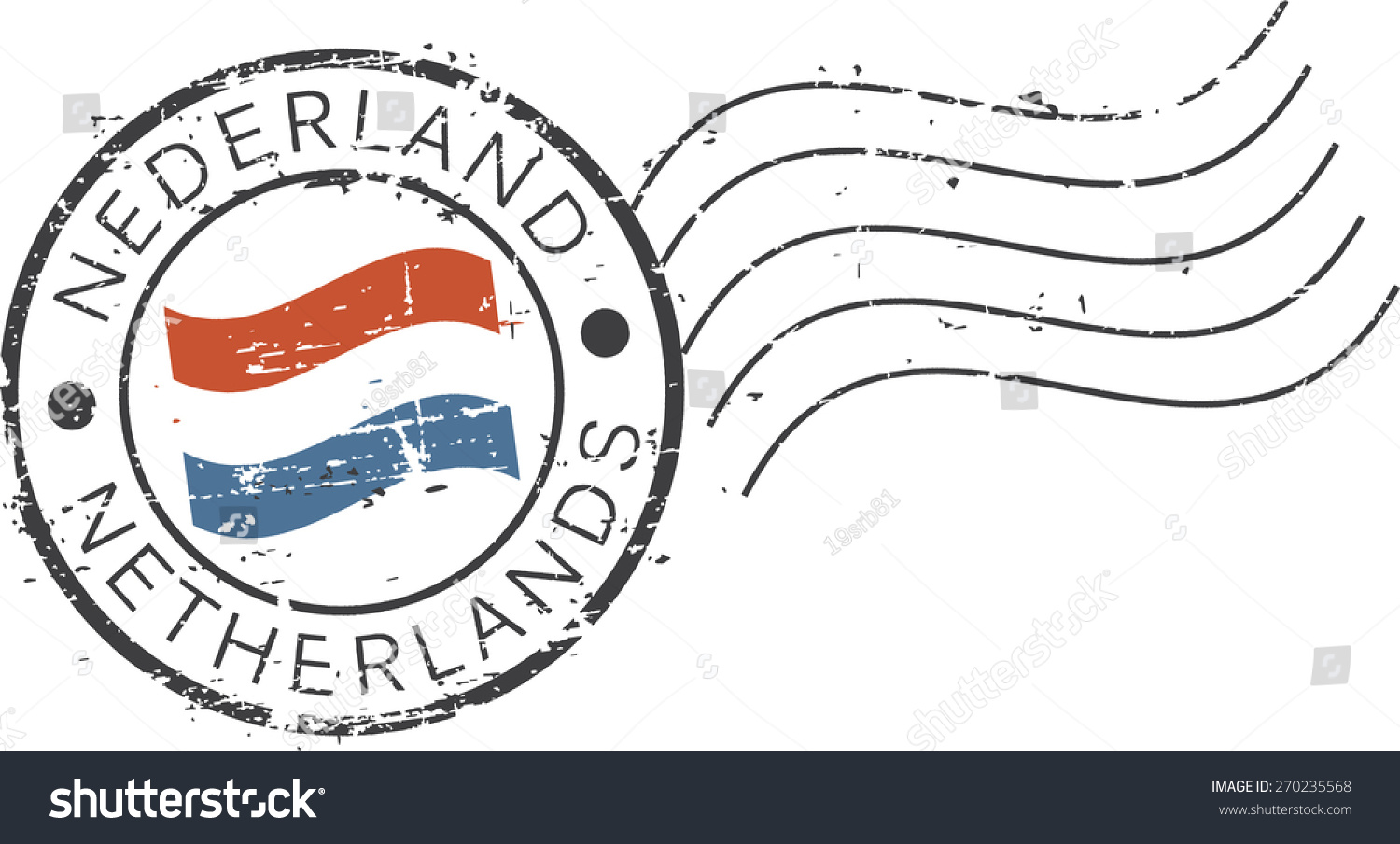 Postal Grunge Stamp Netherlands Dutch English Stock Vector 270235568 Shutterstock