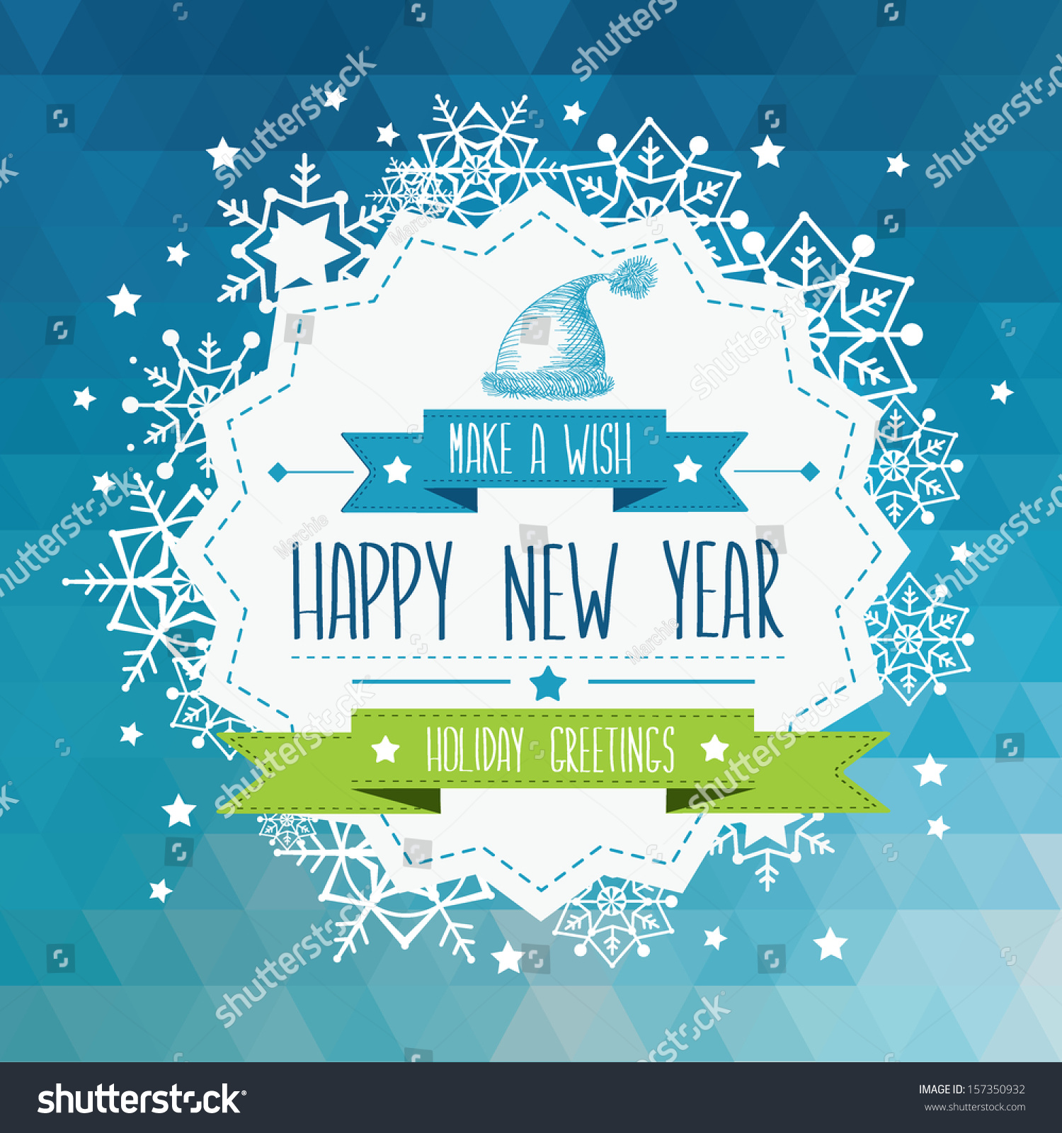 Poster Merry Christmas.Typography.Vector Illustration. - 157350932 : Shutterstock