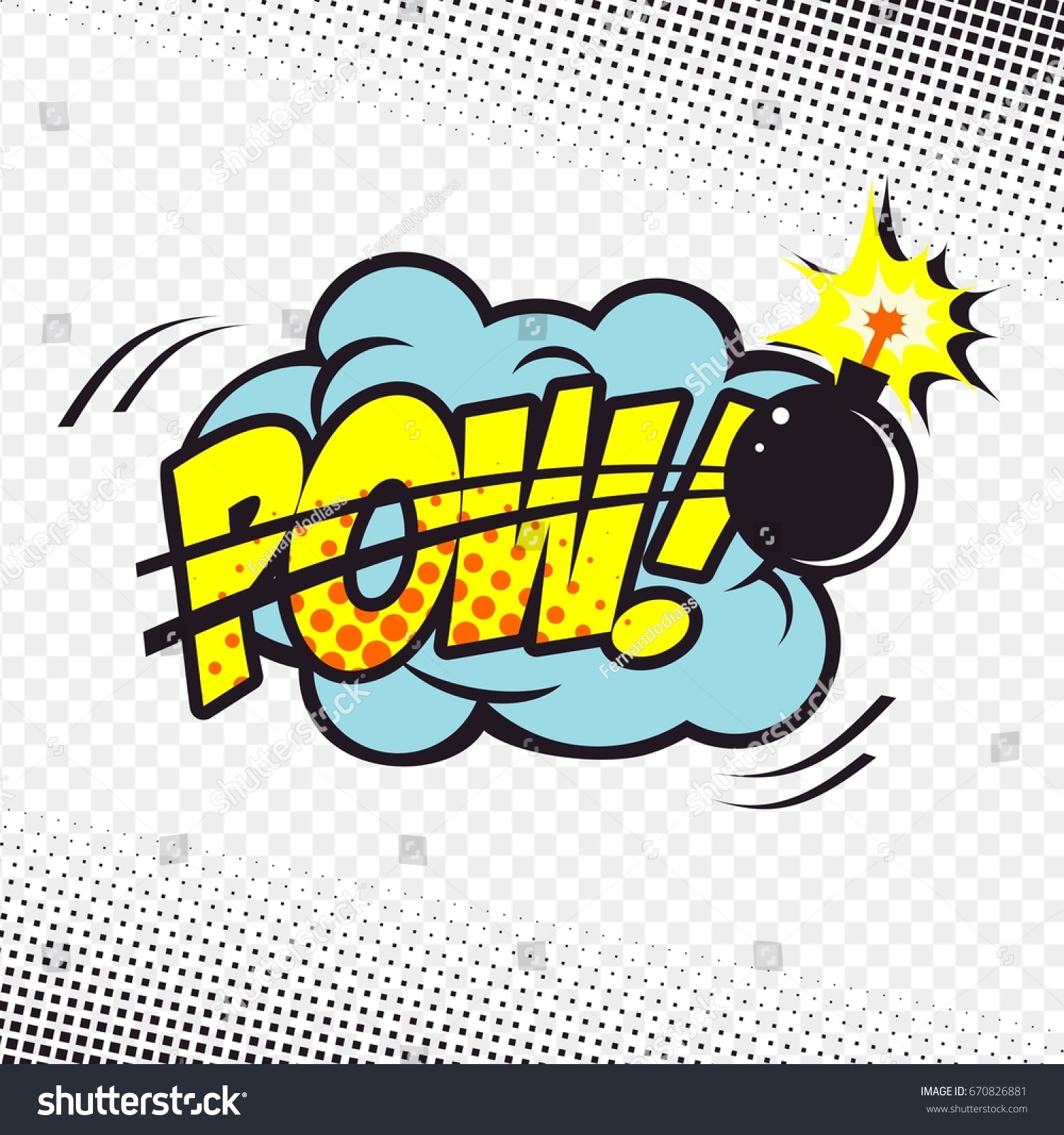 Pow Comic Explosion Background Transparent Stock Vector Royalty Free