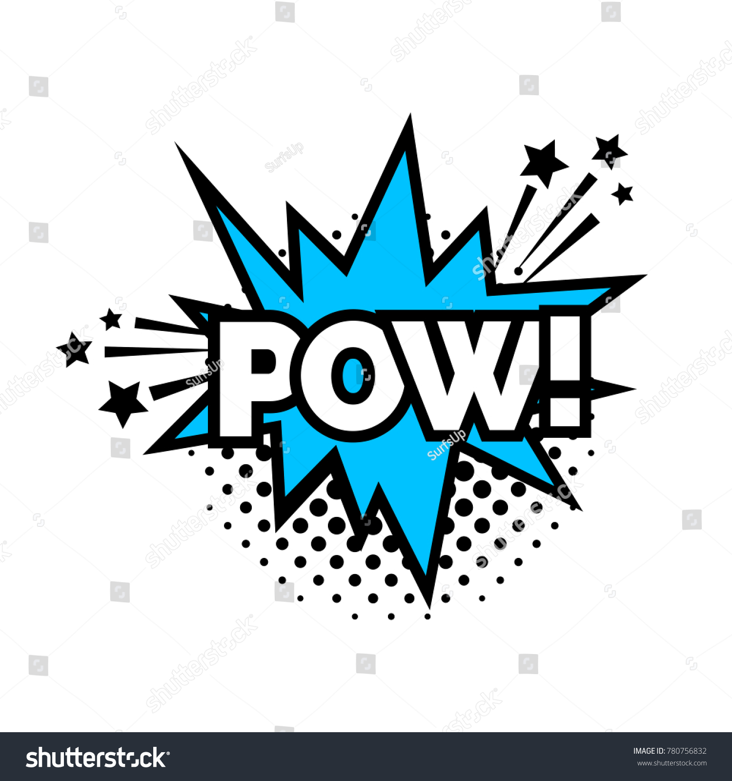 Pow Lettering Explosion Stock Vector Royalty Free