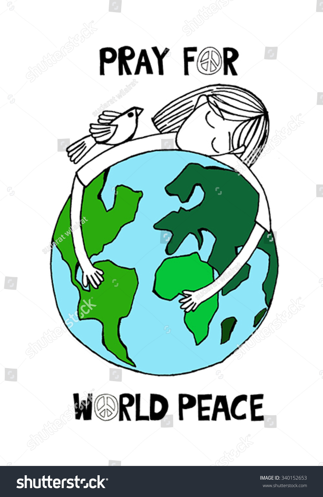 Pray World Peacevector Illustration Stock Vector 340152653 - Shutterstock