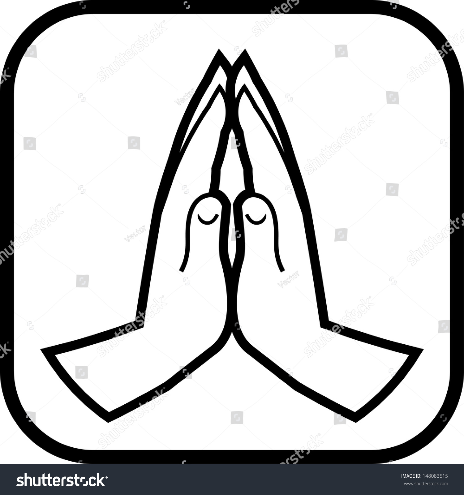 Praying Hands Vector Icon - 148083515 : Shutterstock