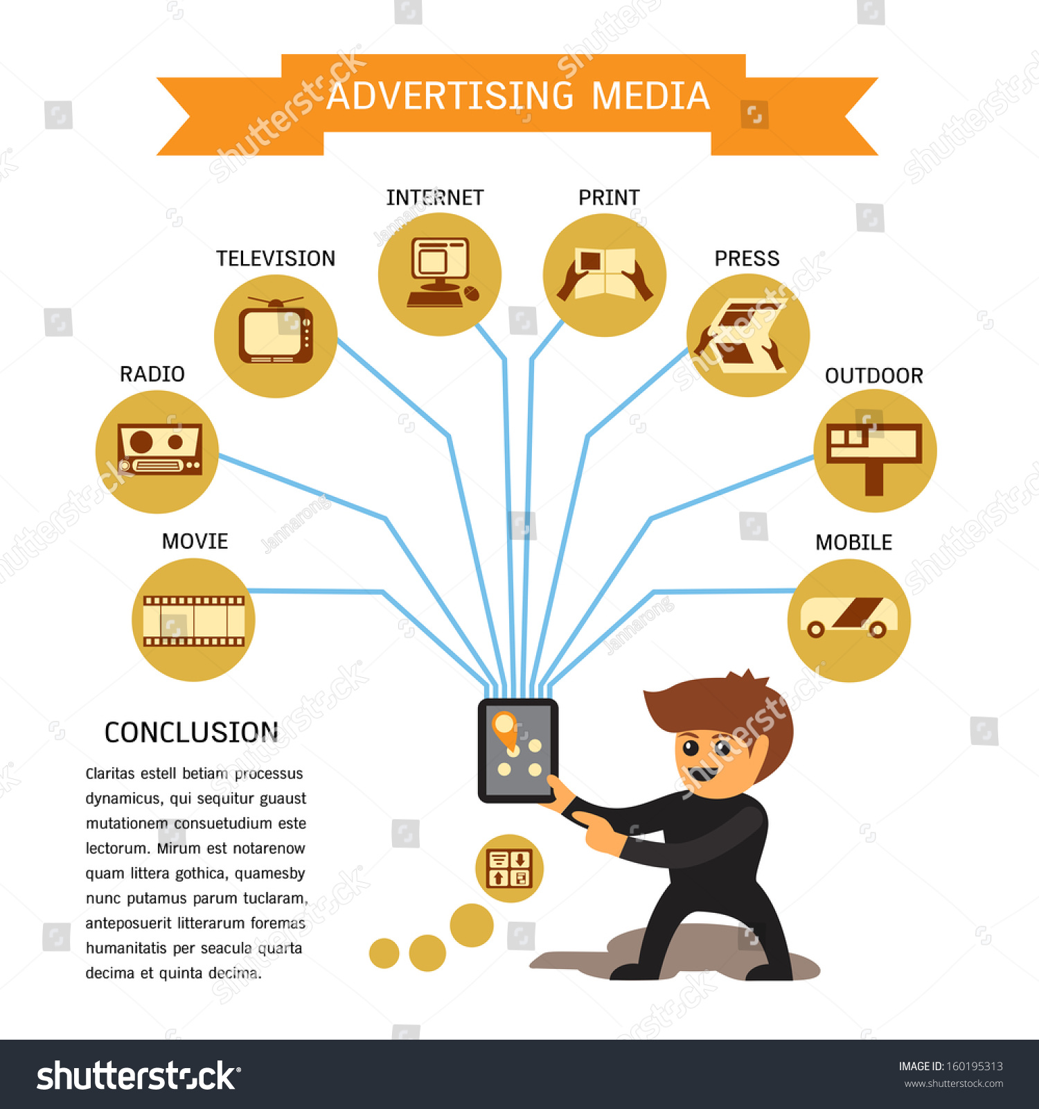 Pre Print Advertising Media Elements Vector Stock Vector 160195313