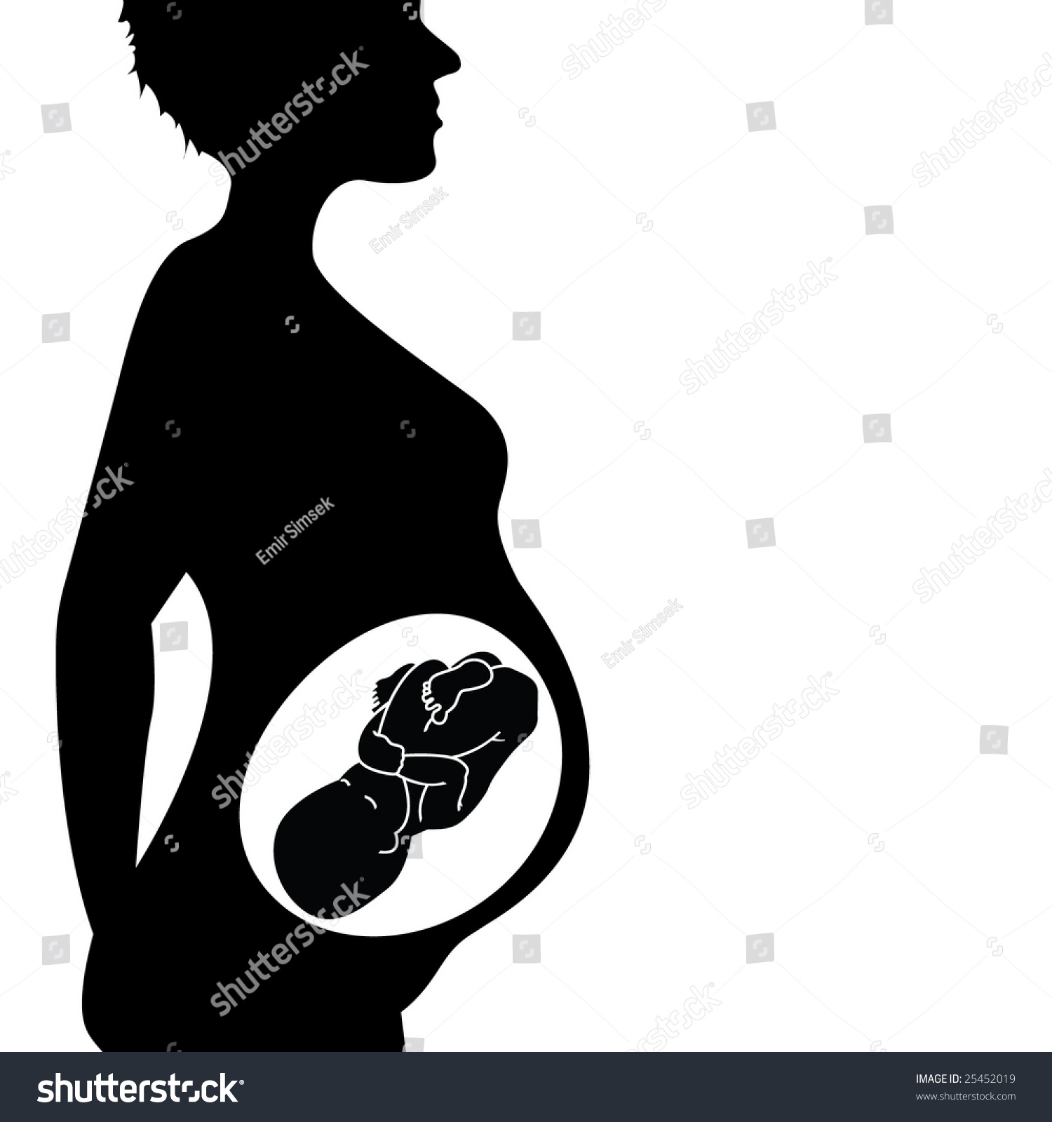 Pregnant Woman Stock Vector Illustration 25452019 : Shutterstock