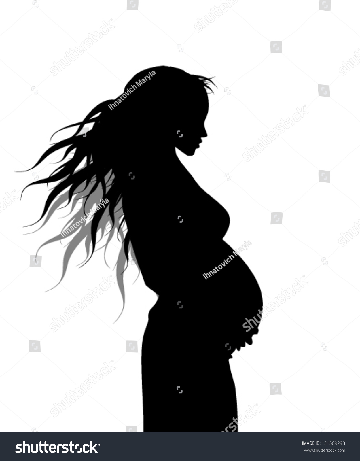 Pregnant Woman Silhouette Stock Vector Illustration 131509298