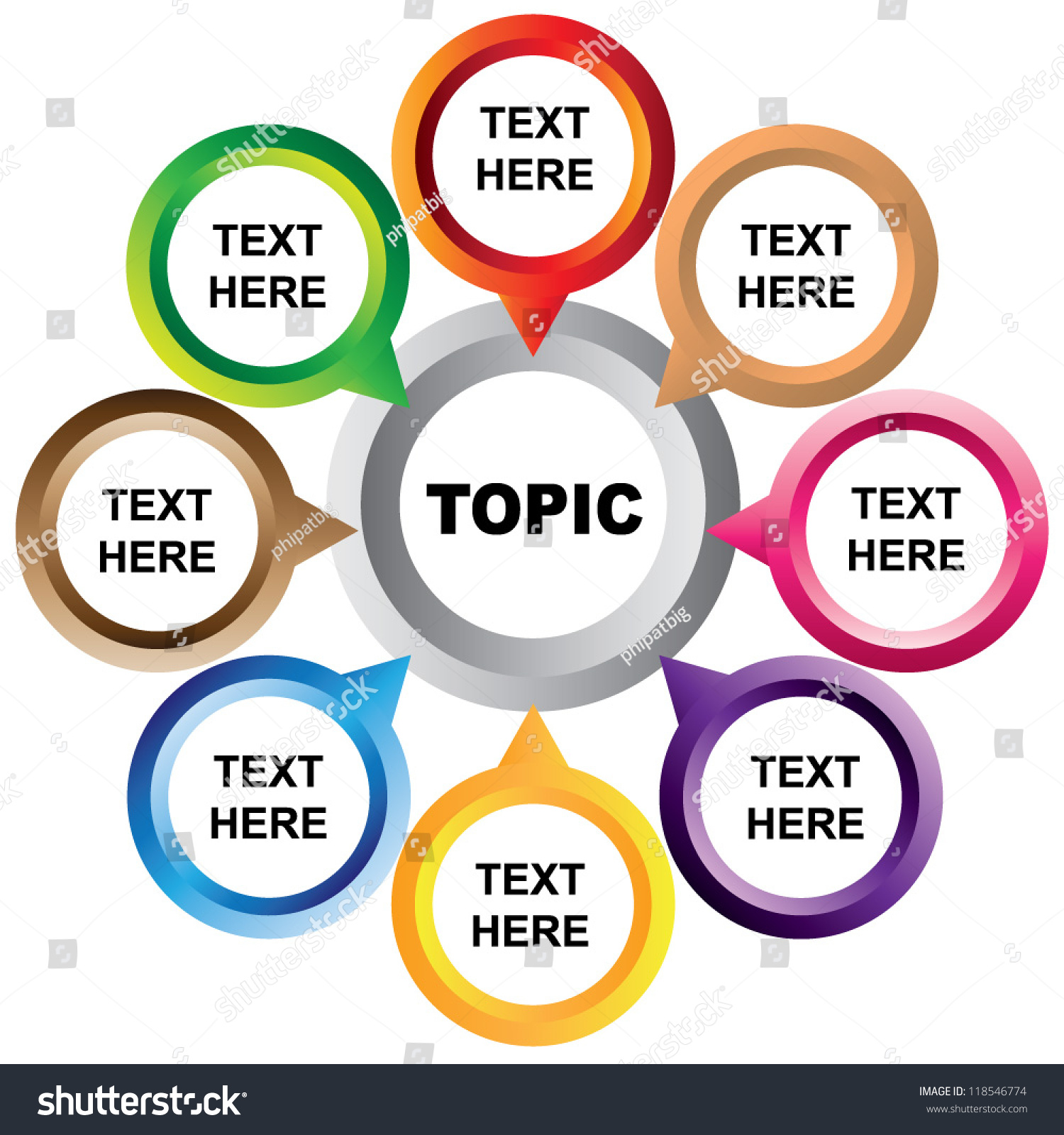 Presentation Template, Mind Mapping Diagram Stock Vector 118546774 