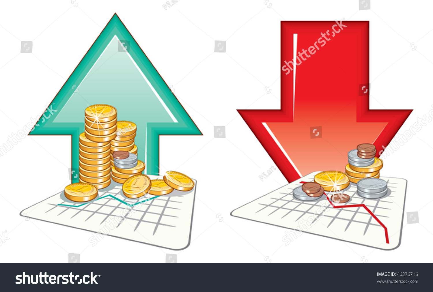 Price Going Downvector Detailed Icons Stock Vector 46376716 - Shutterstock