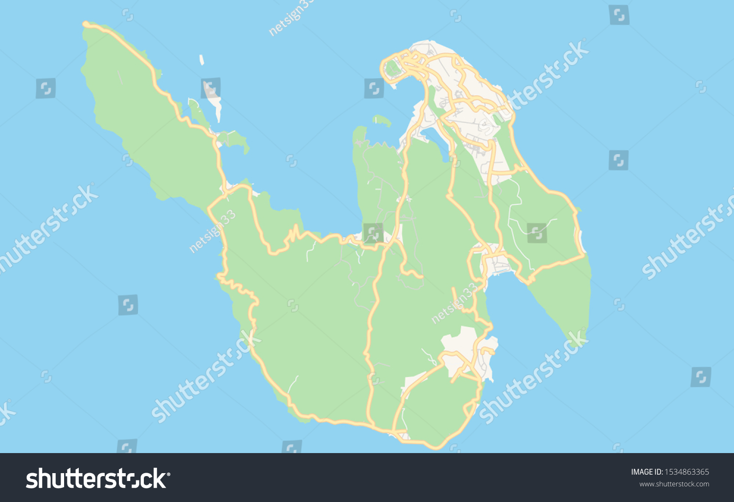 Printable Street Map Sabang Province Aceh Vector De Stock Libre De