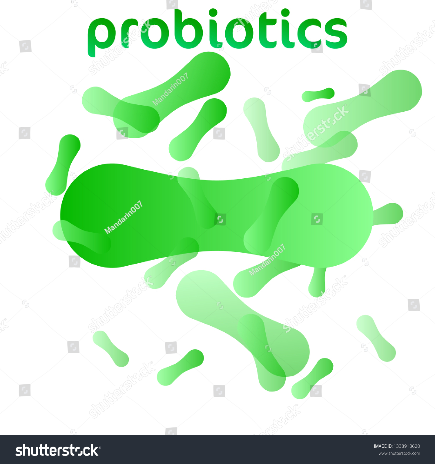 Probiotics Bacteria Vector Logo Prebiotic Lactobacillus Stock Vector