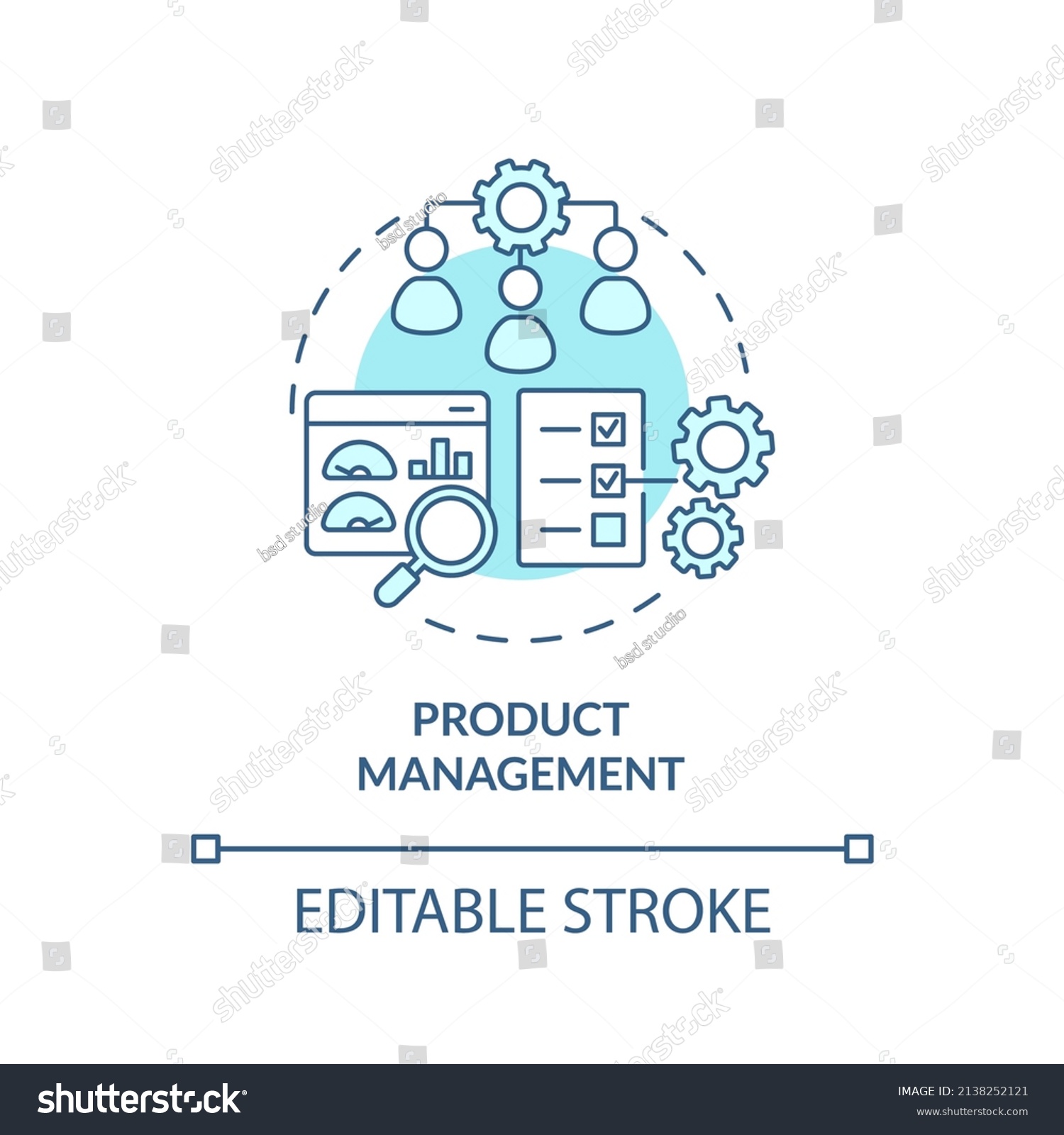 Product Management Turquoise Concept Icon Marketing Stock Vector