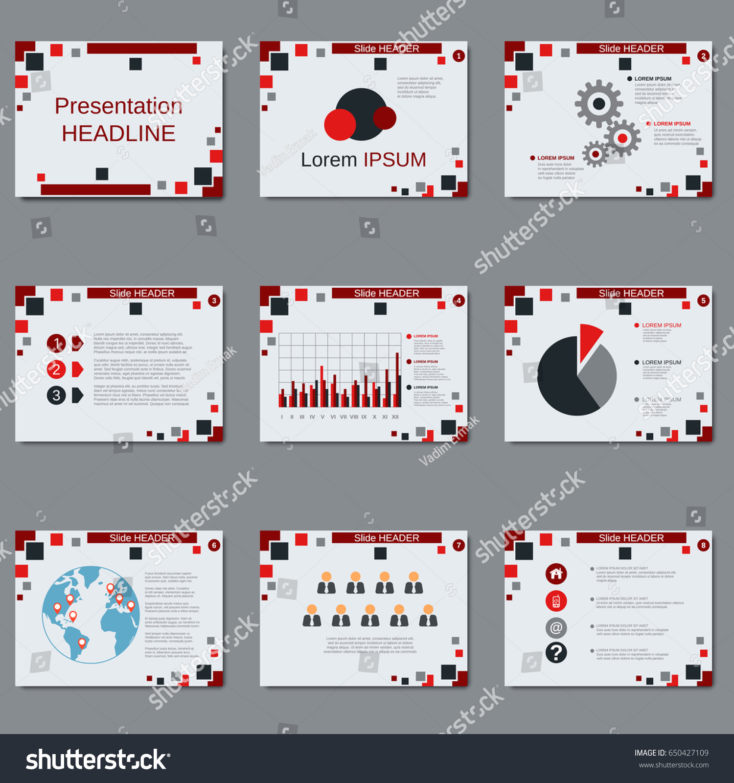 Professional Business Presentation Slide Show Vector Vetor Stock