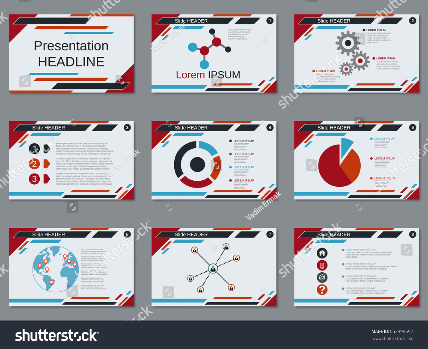 Professional Business Presentation Slide Show Vector Stock Vector