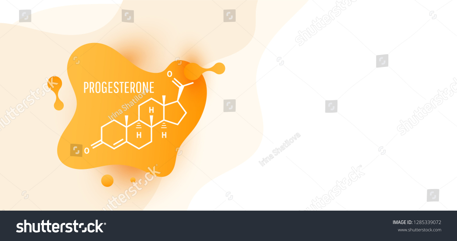 Progesterone Female Sex Hormone Molecule Isolated Stock Vector Royalty